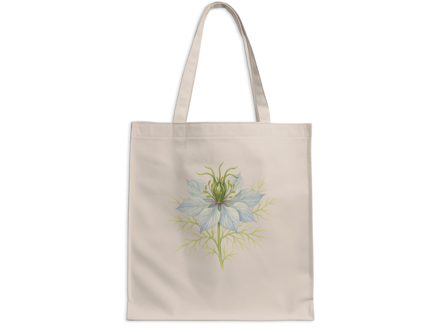 Floral Print Tote Bag with Delicate Blue Blossom product type