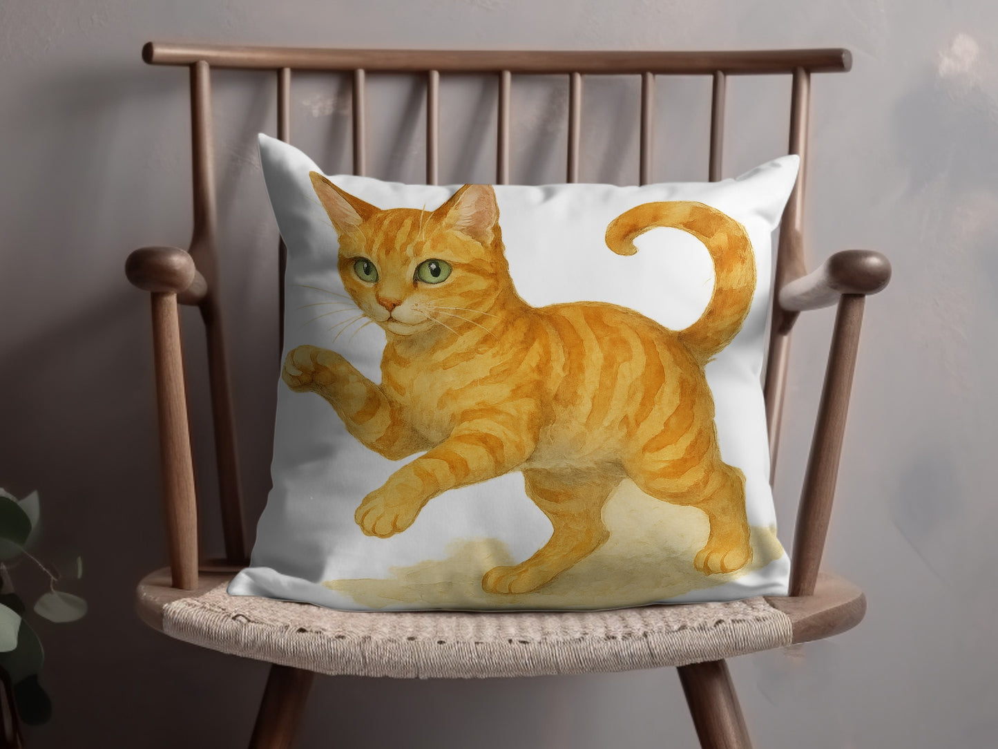 Adorable Orange Tabby Cat Decorative Pillow product type