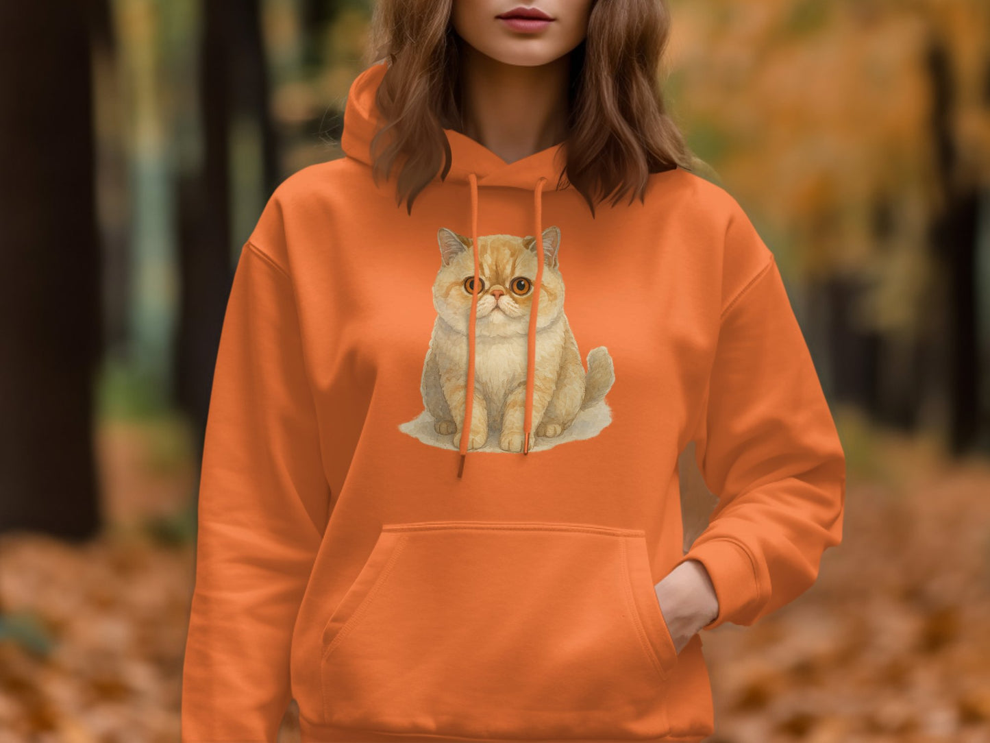 Autumn Hoodie with Cute Cat Graphic Print product type