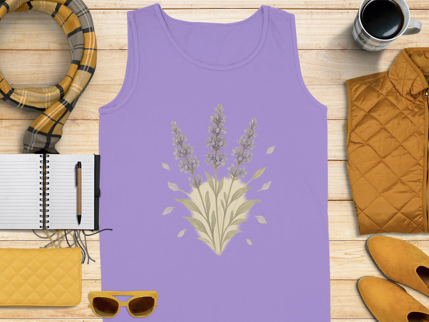 Lavender Floral Graphic Purple Tank Top product