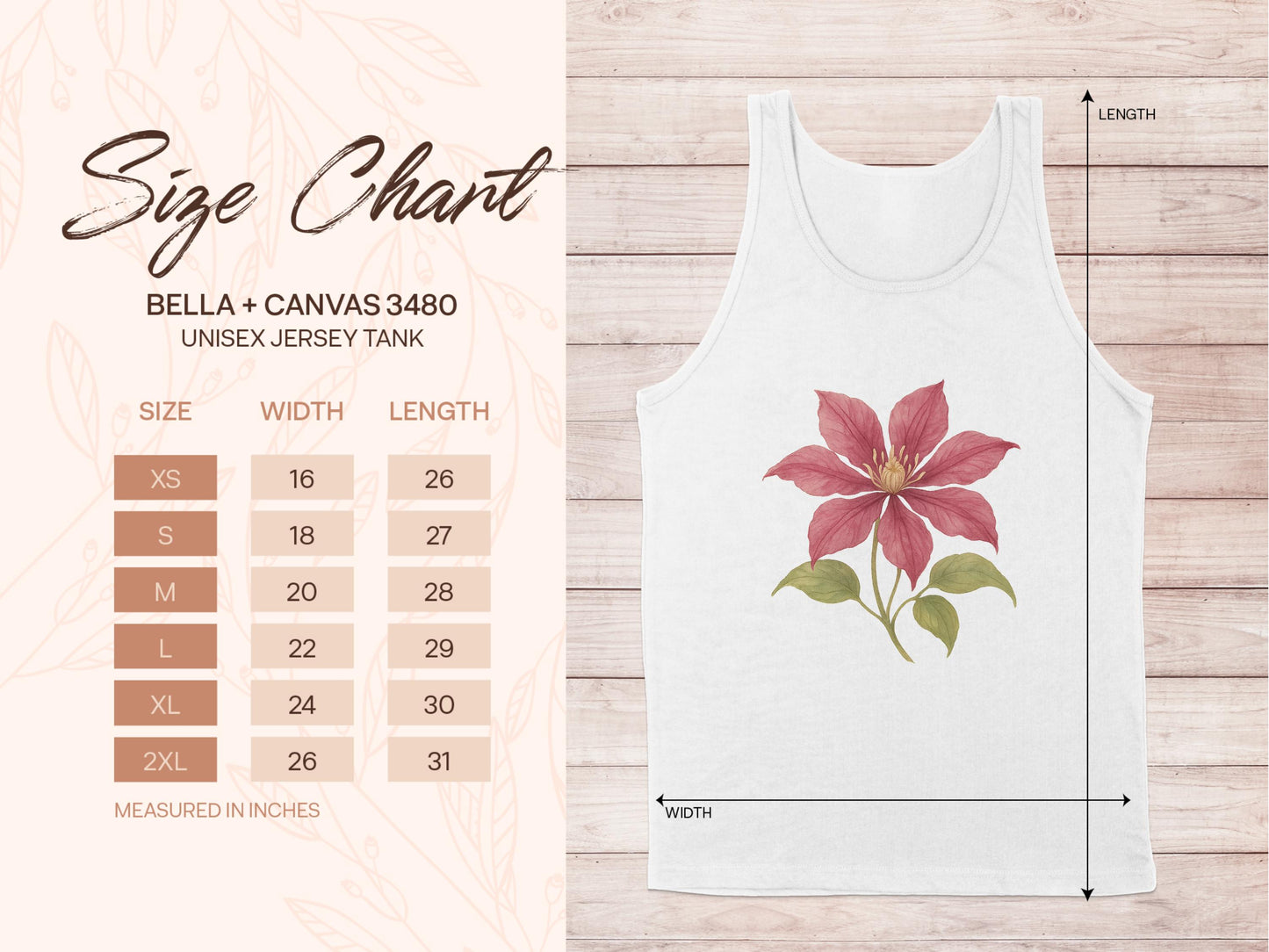Floral Design Unisex Tank Top Comfortable Fit product type