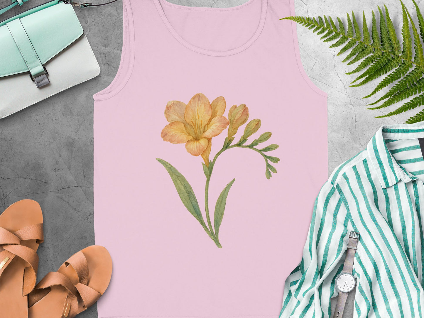 Yellow Flower Graphic Printed Women's Tank Top product