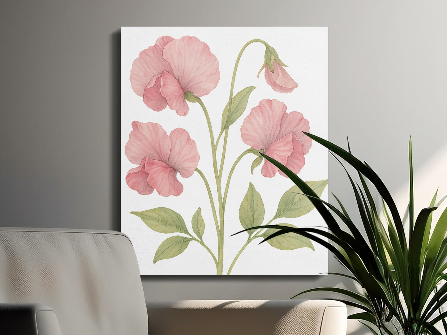 Floral Art Print Sweet Pea Botanical Wall Decor product type