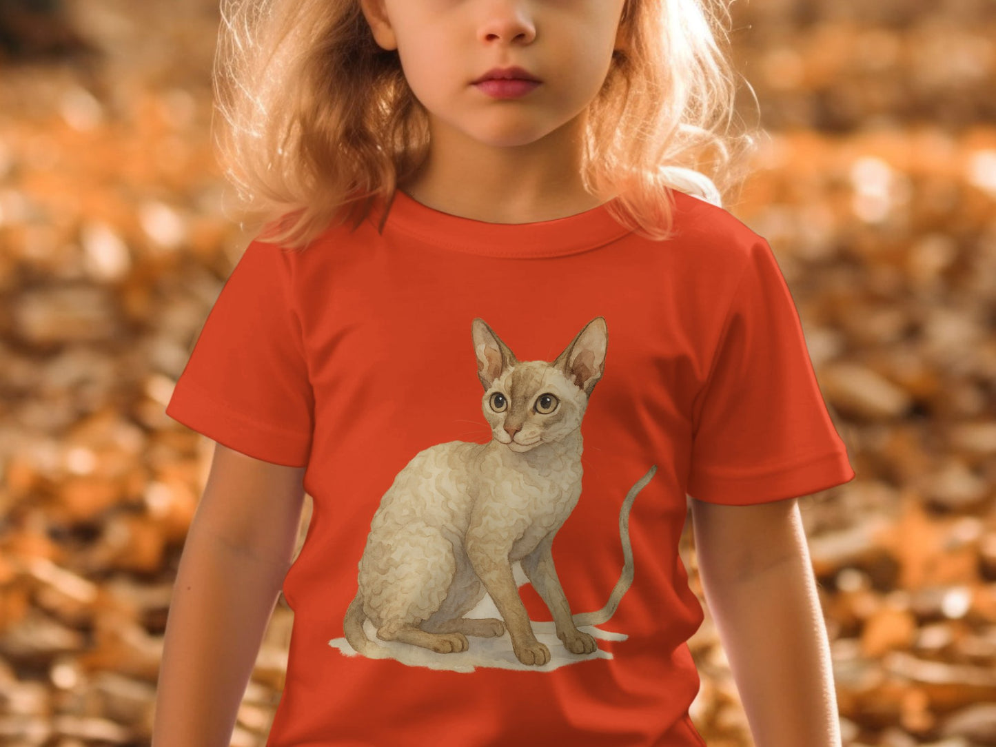 Cute Cat Design on Red Youth T-Shirt product