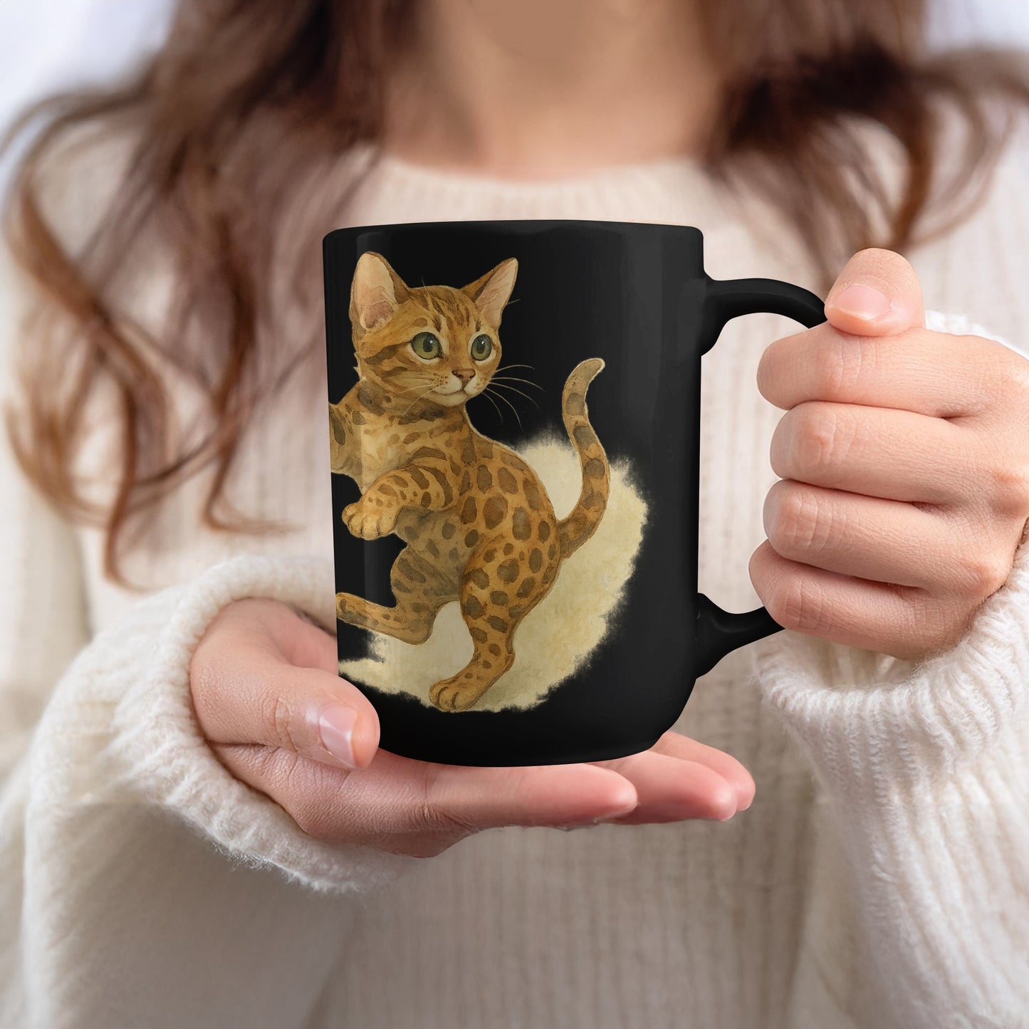 Adorable Bengal Cat Artwork Coffee Mug product