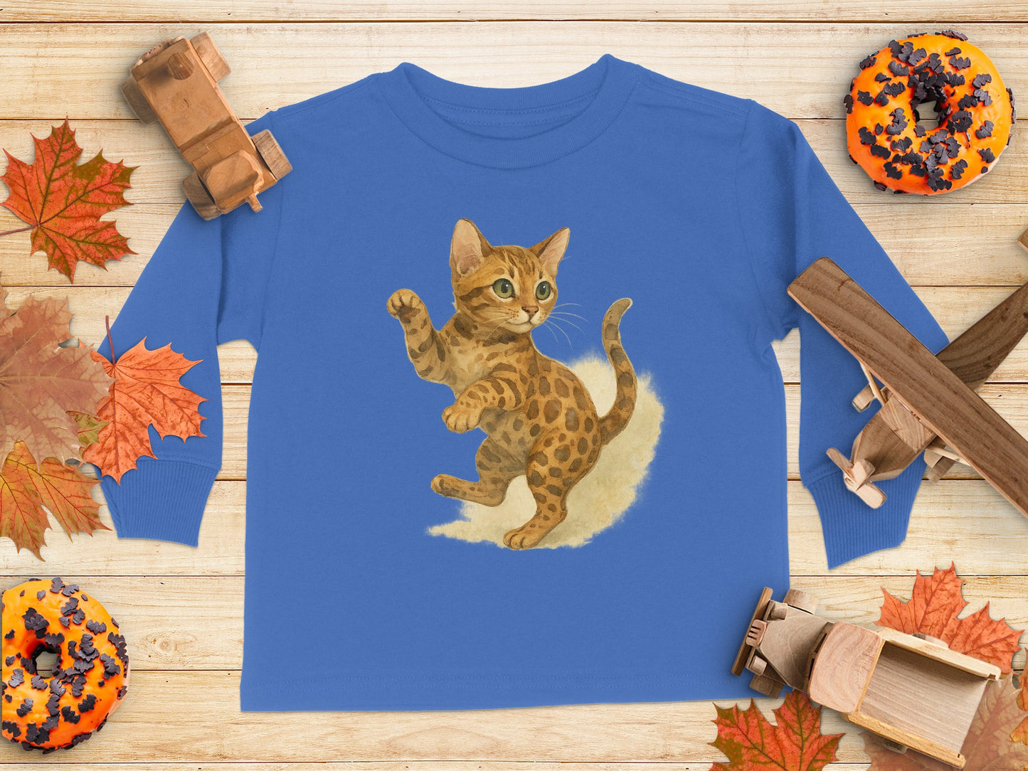 Adorable Kitten Printed Long Sleeve Children Shirt product