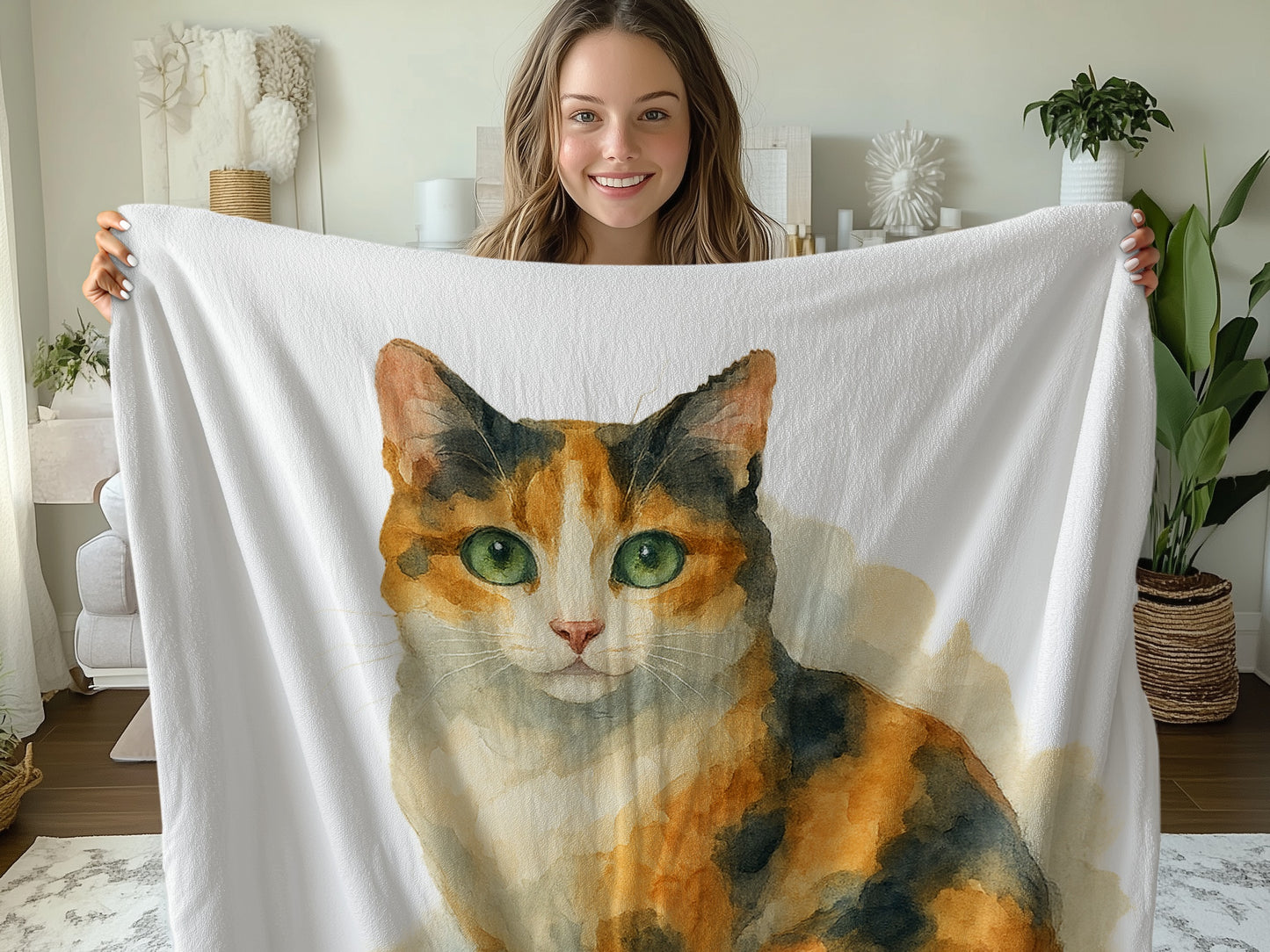 Cat Print Blanket with Realistic Cat Design product