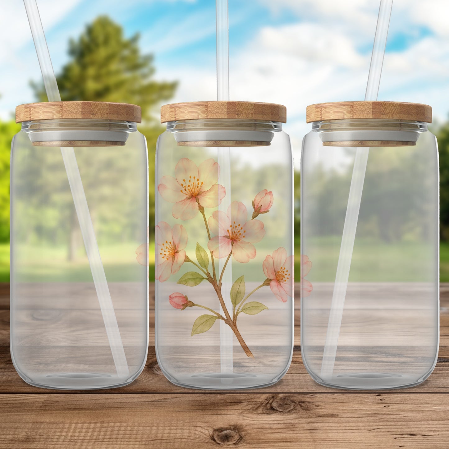 Beautiful Transparent Flower Design Glass Jar product type