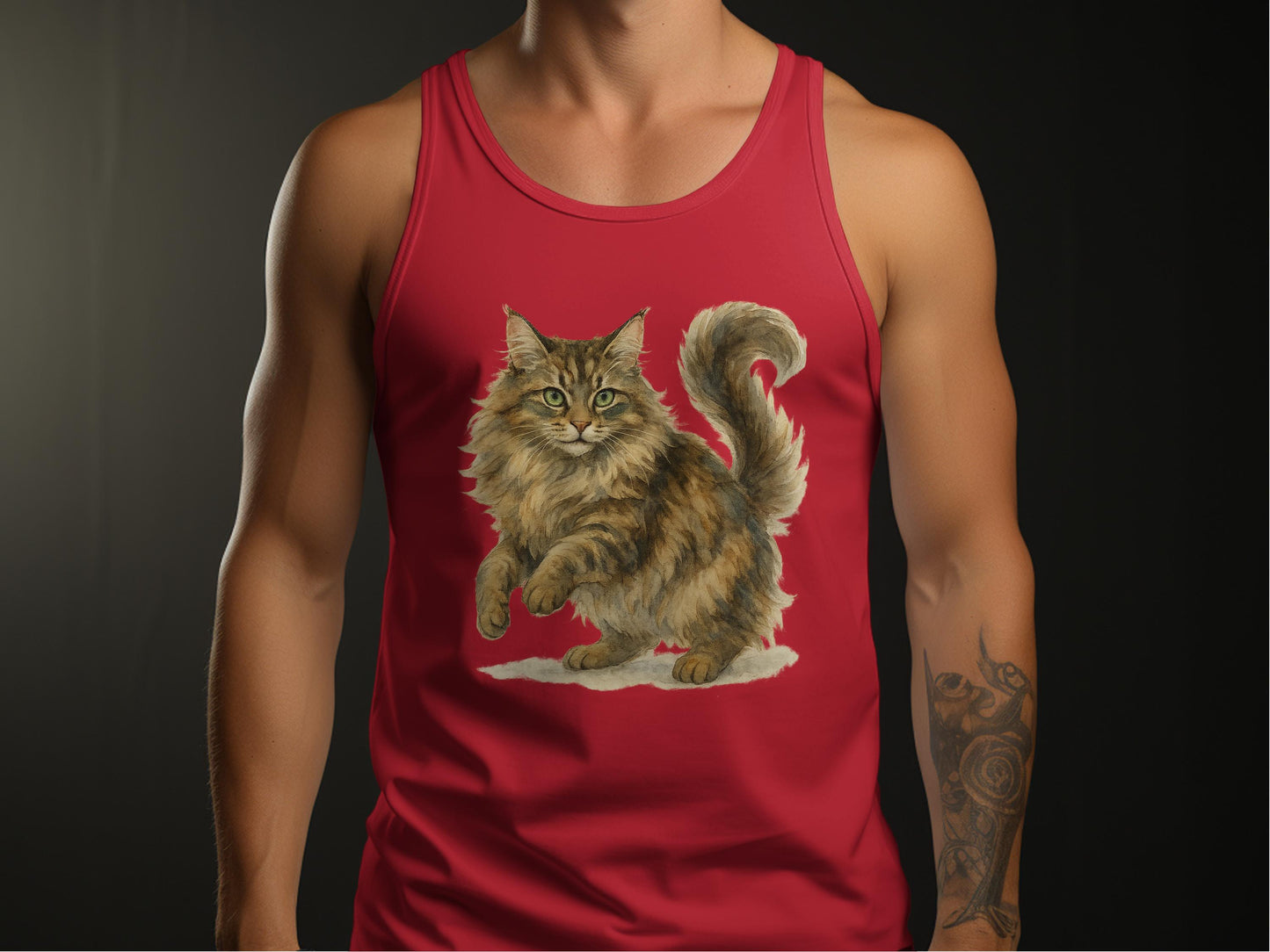 Adorable Furry Cat Print Tank for Cat Lovers product type