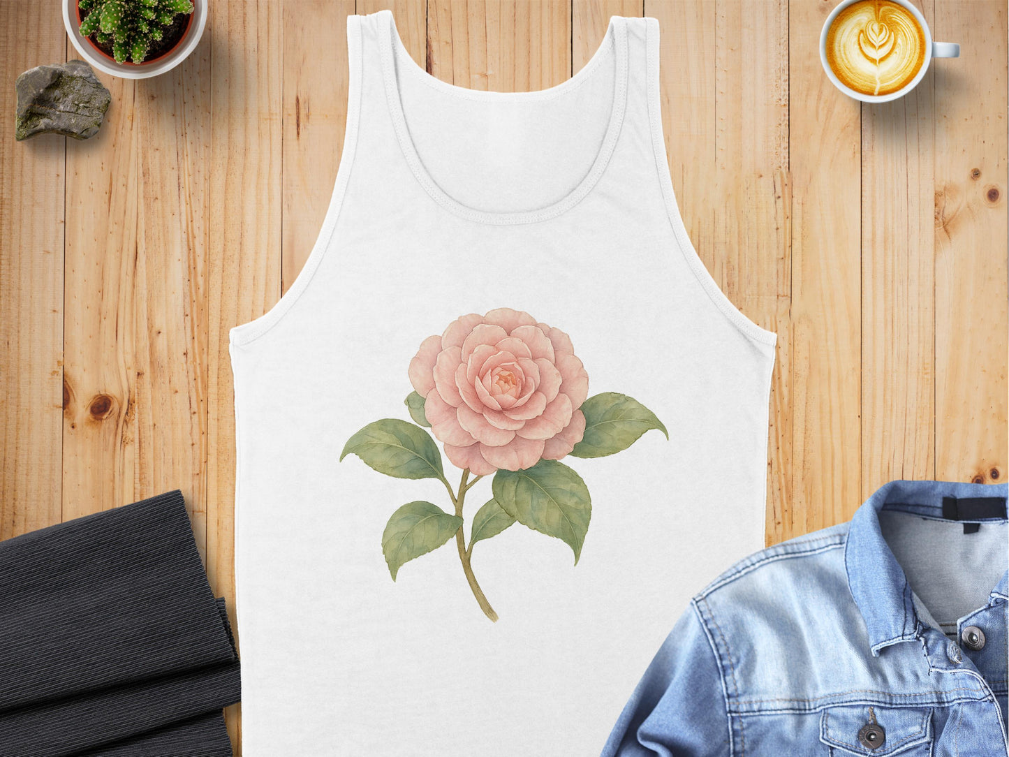 Floral Print Tank Top with Artistic Rose Design product type