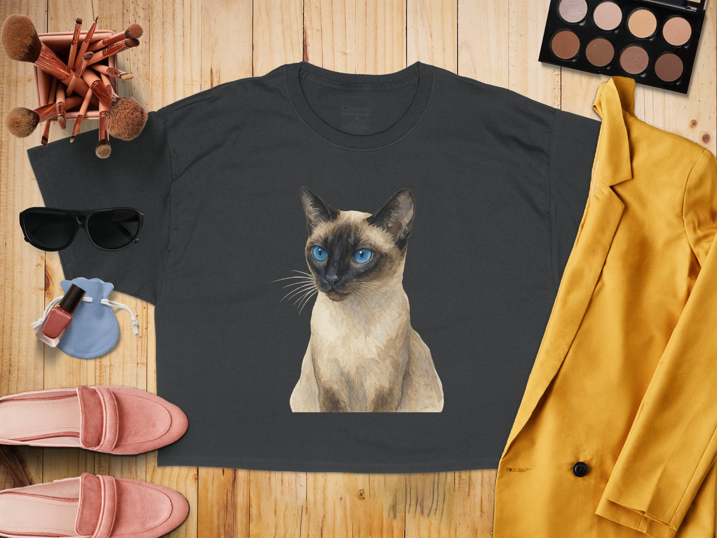 Cute Illustration of Siamese Cat T-Shirt product type