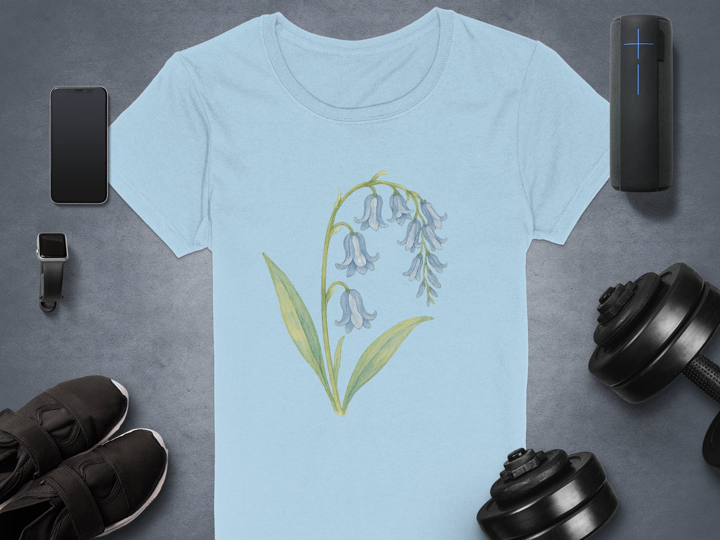 Blue T-shirt with Floral Bluebell Design product