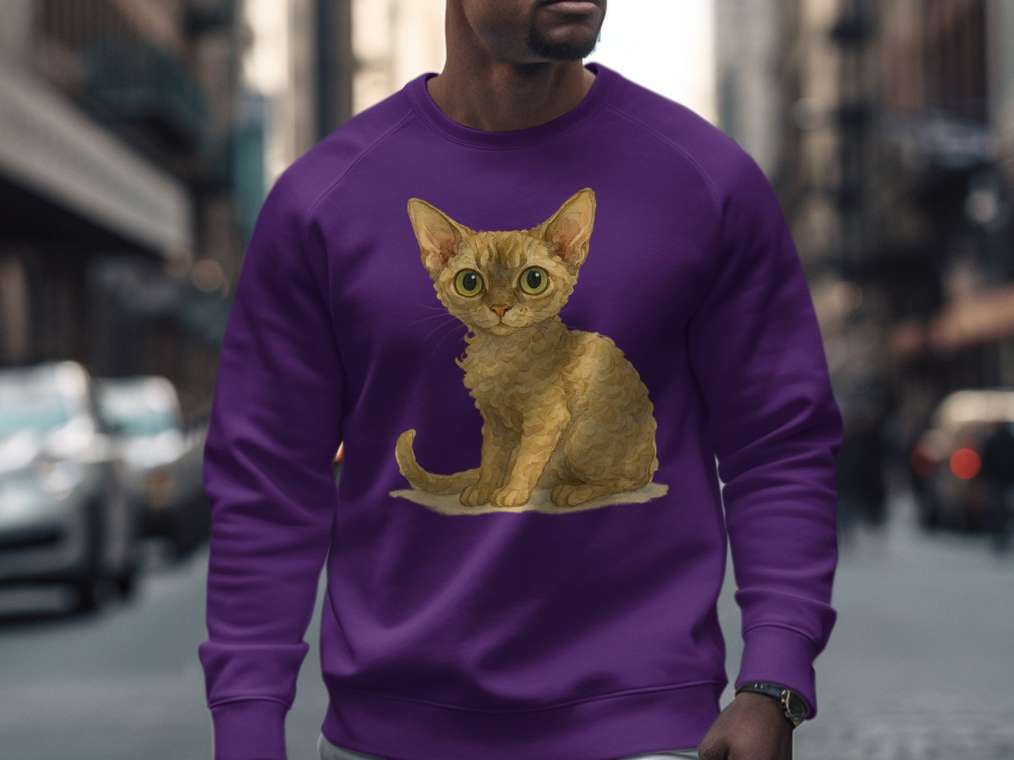 Purple Sweatshirt Featuring Cute Cat Design product