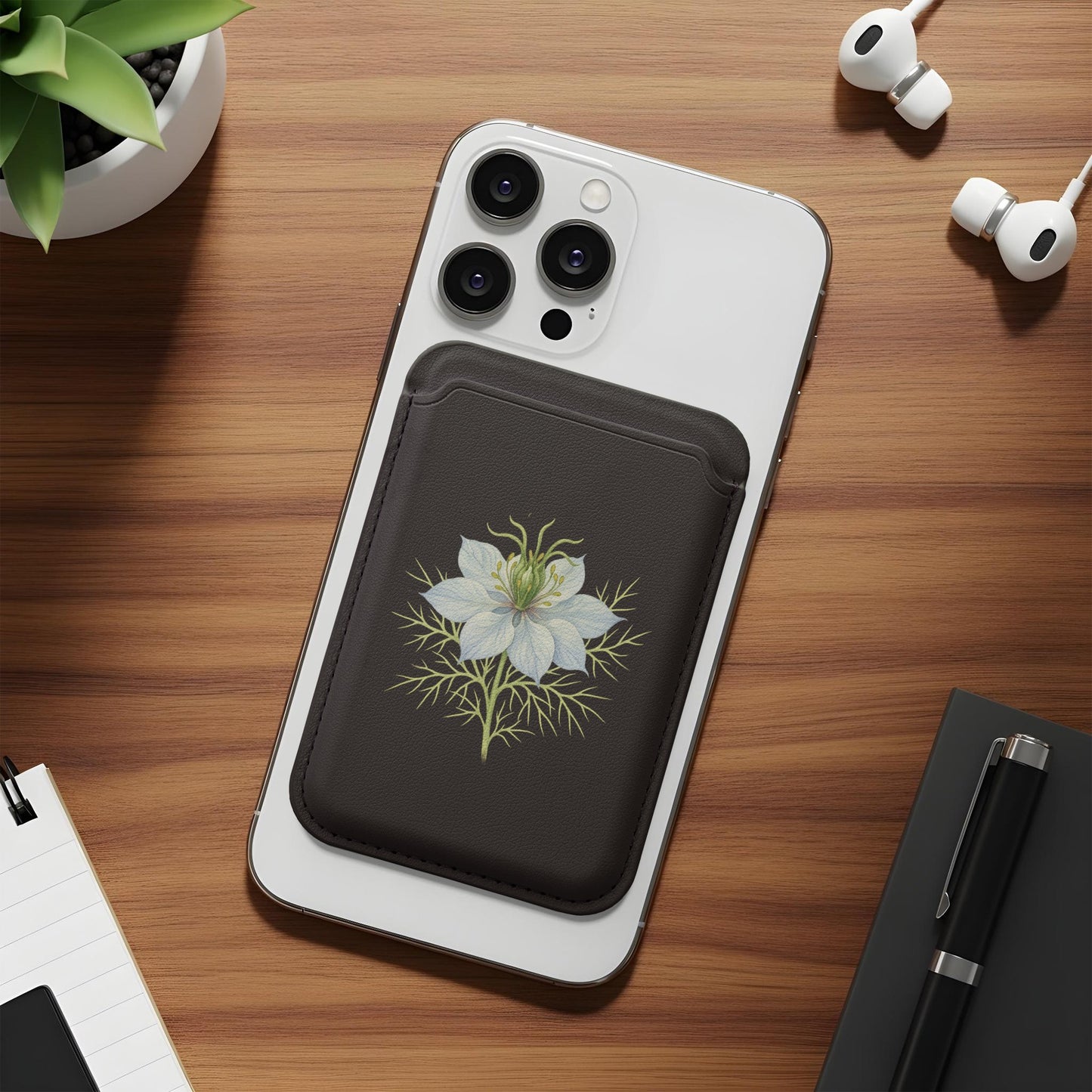 Floral Design Phone Wallet Stick-On Card Holder product