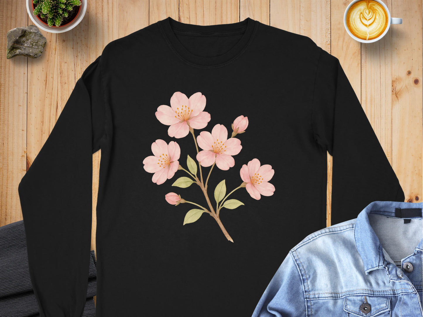 Floral Cherry Blossom Graphic Long Sleeve Shirt product type