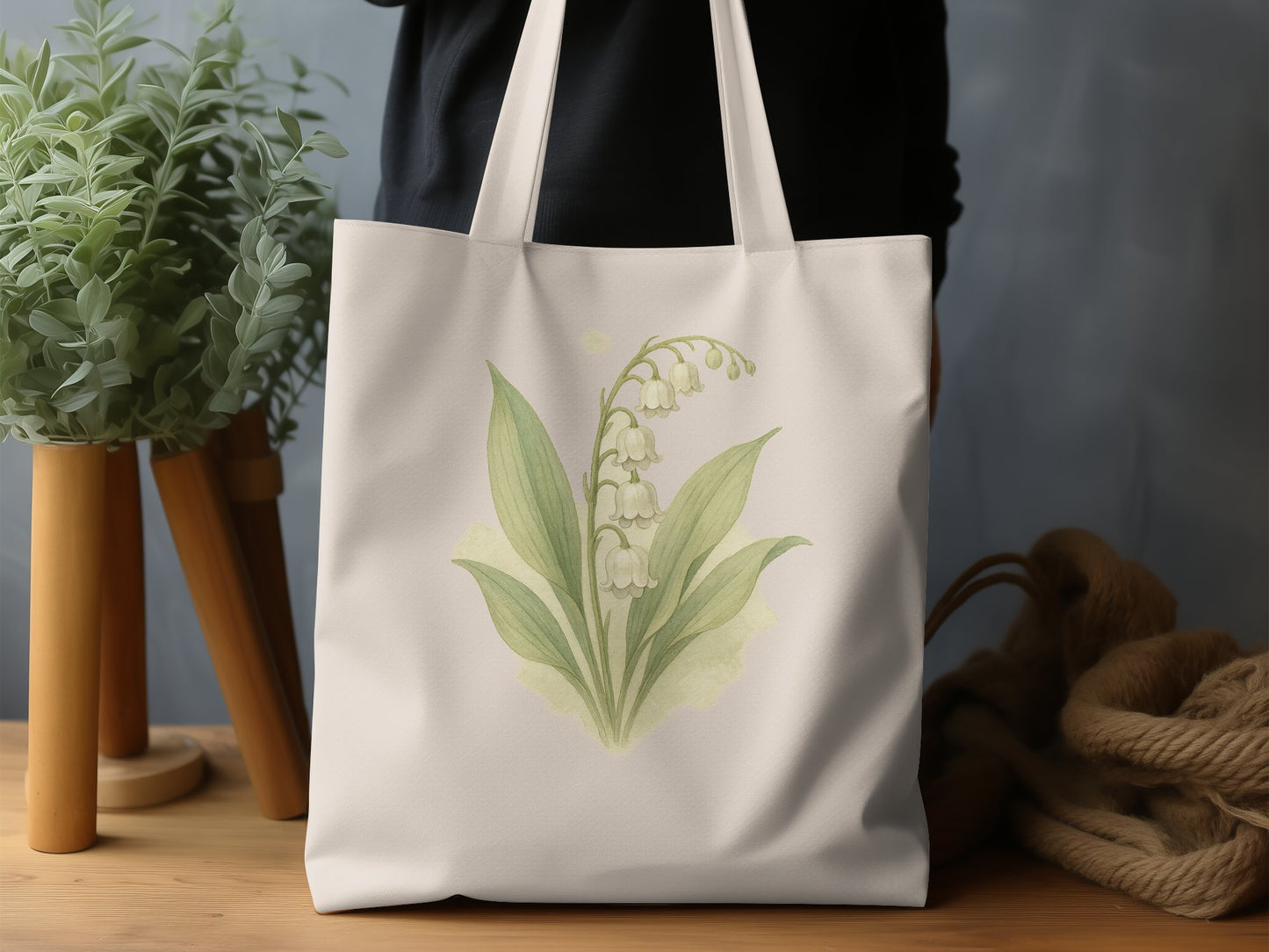 Elegant Lily of the Valley Design Tote Bag product