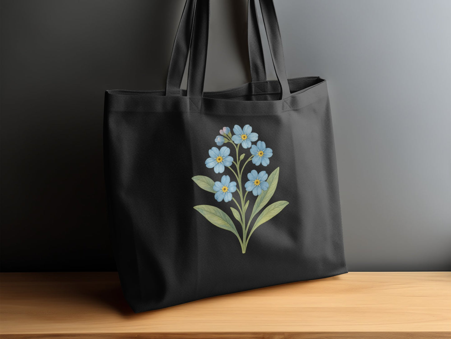 Elegant Black Tote Bag with Floral Design product