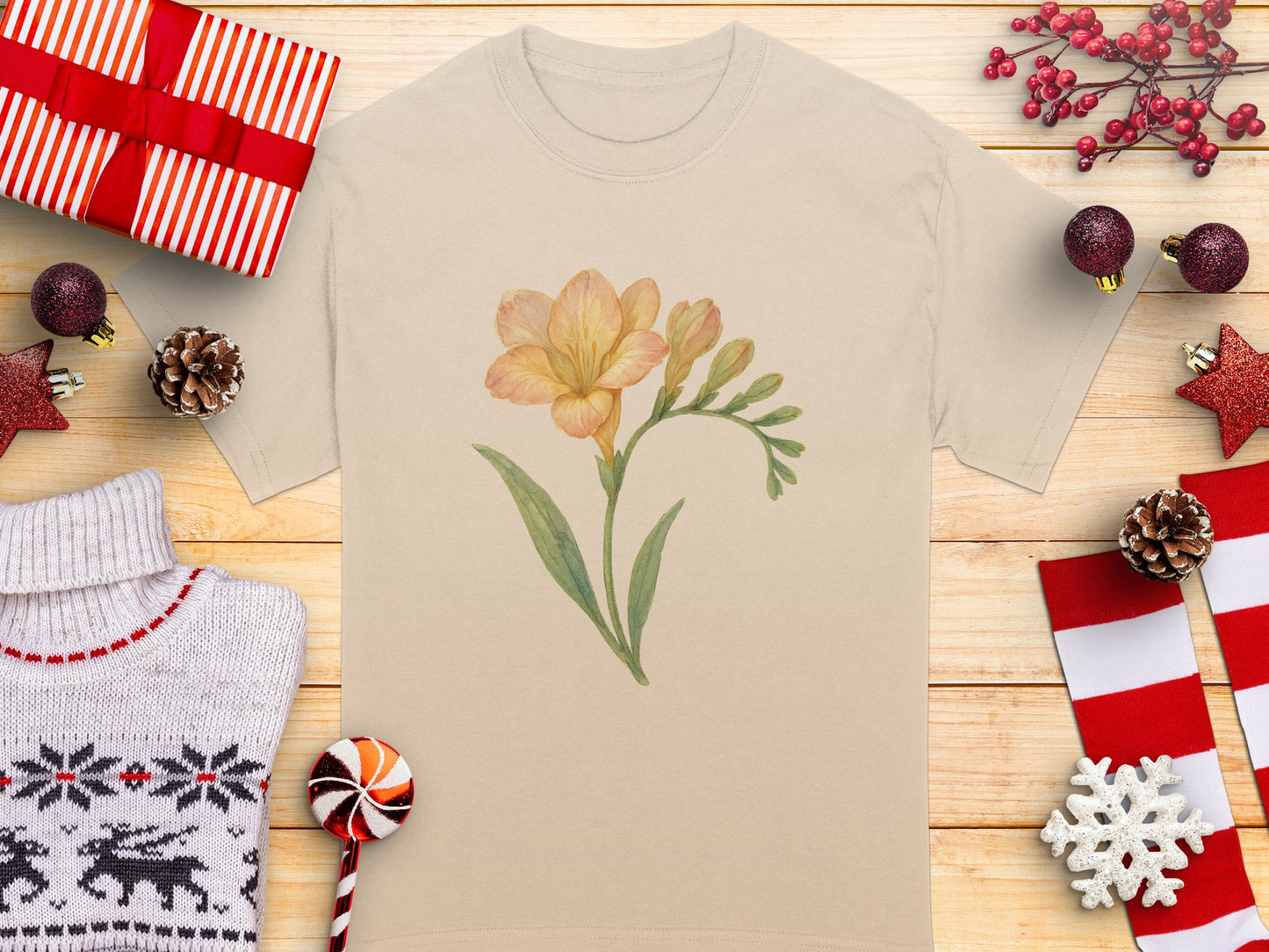 Floral Graphic Tee For Holiday Season product type