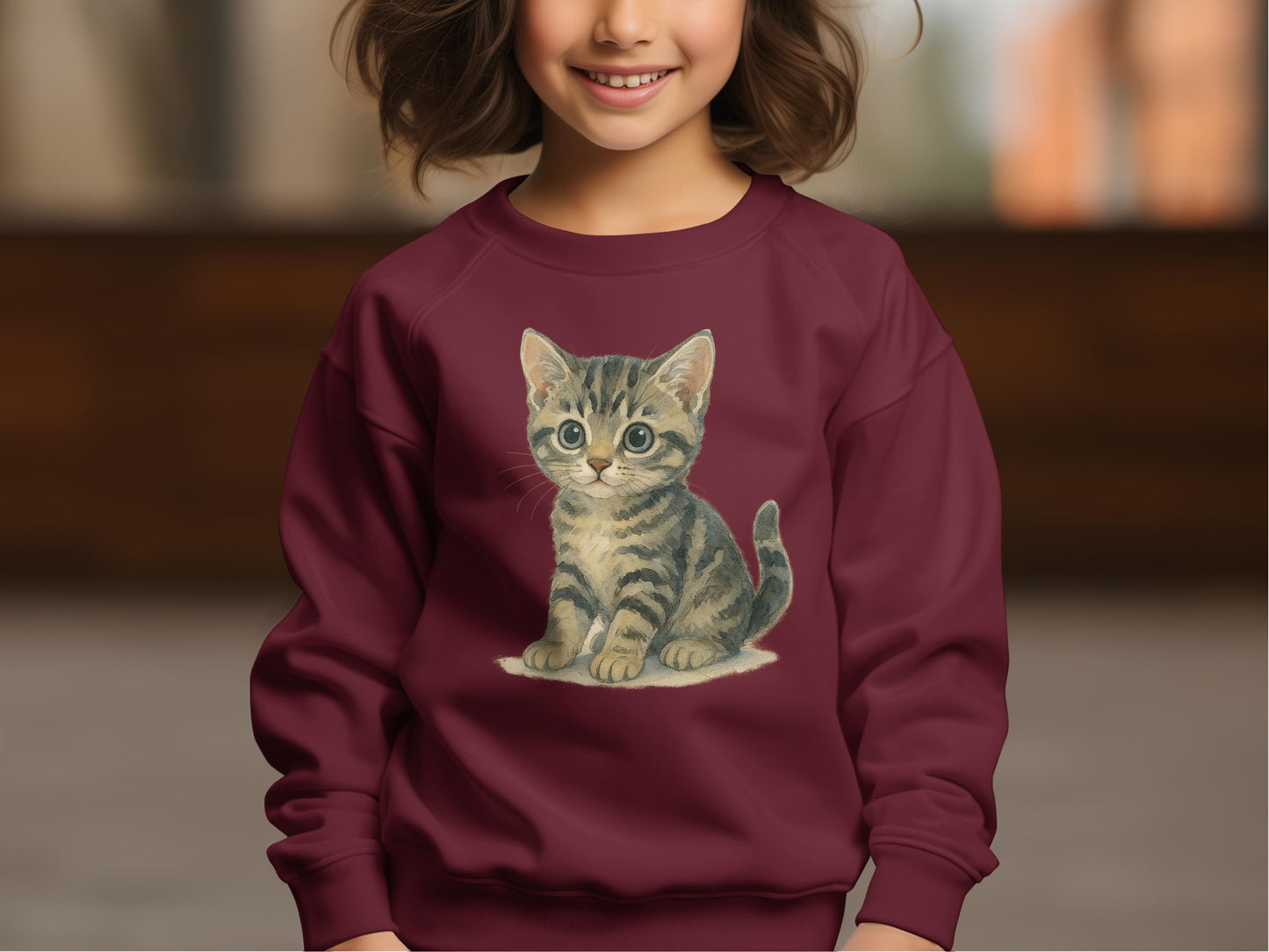 Cute Kitten Graphic Sweatshirt Perfect for Kids product type
