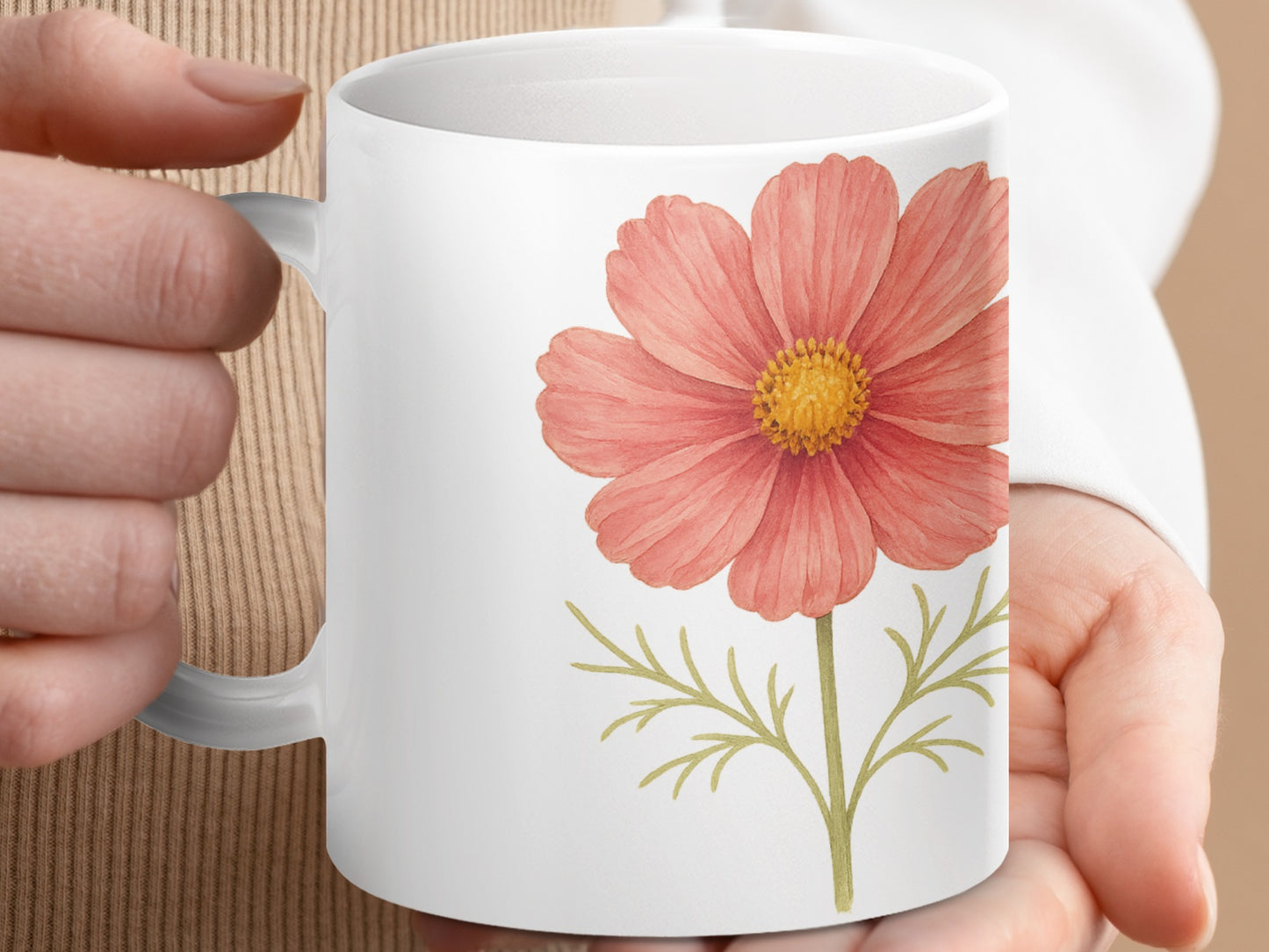 Pink Floral Design Mug Perfect Gift Product