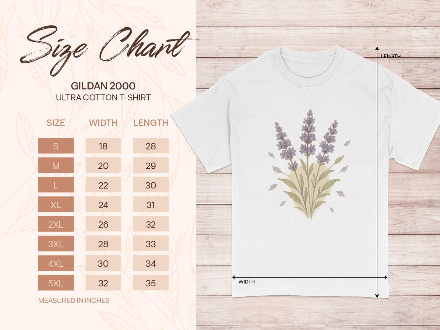 Floral Bouquet on White Gildan 2000 T-Shirt product type