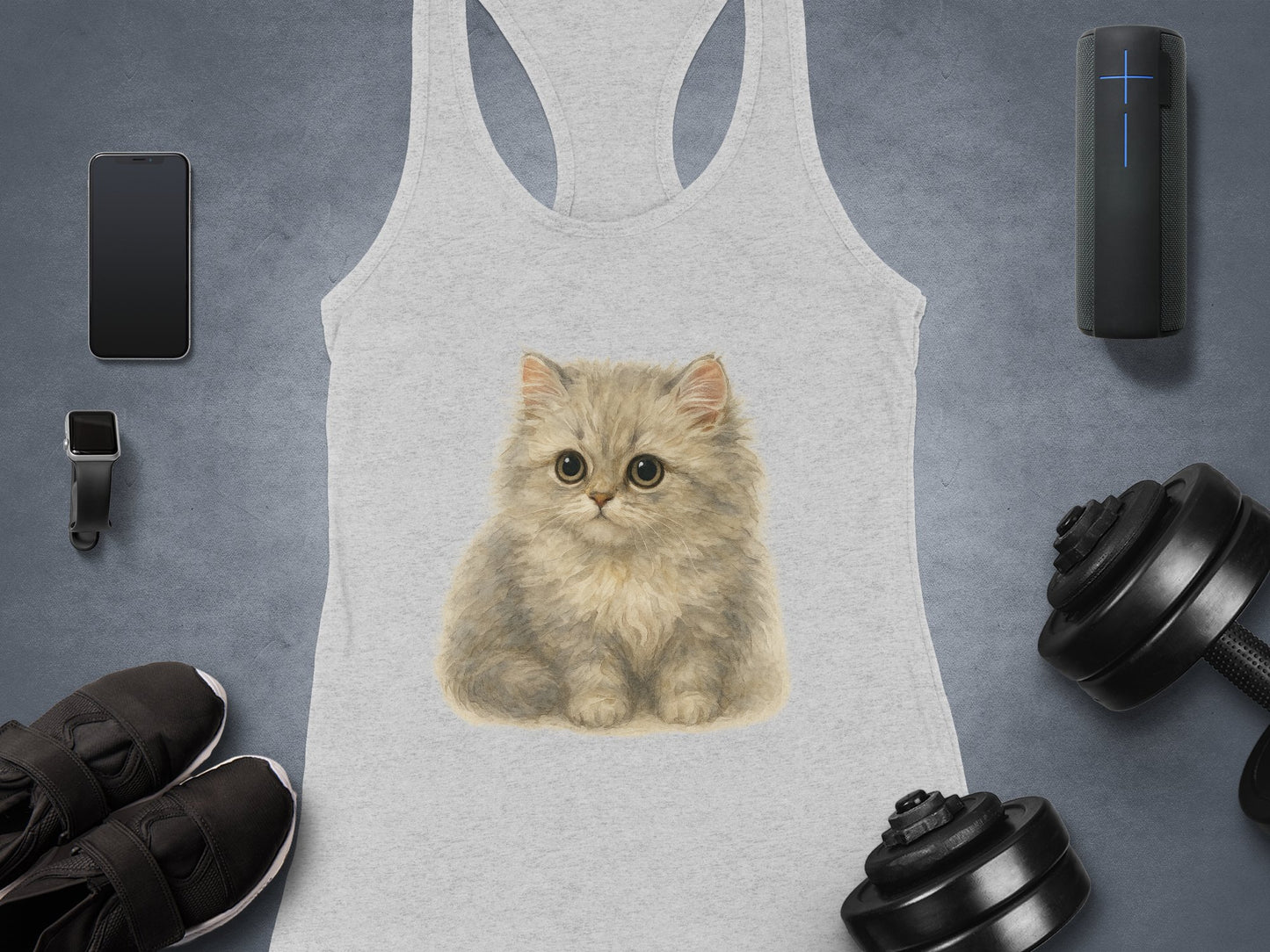 Cute Fluffy Kitten Print Women's Tank Top product