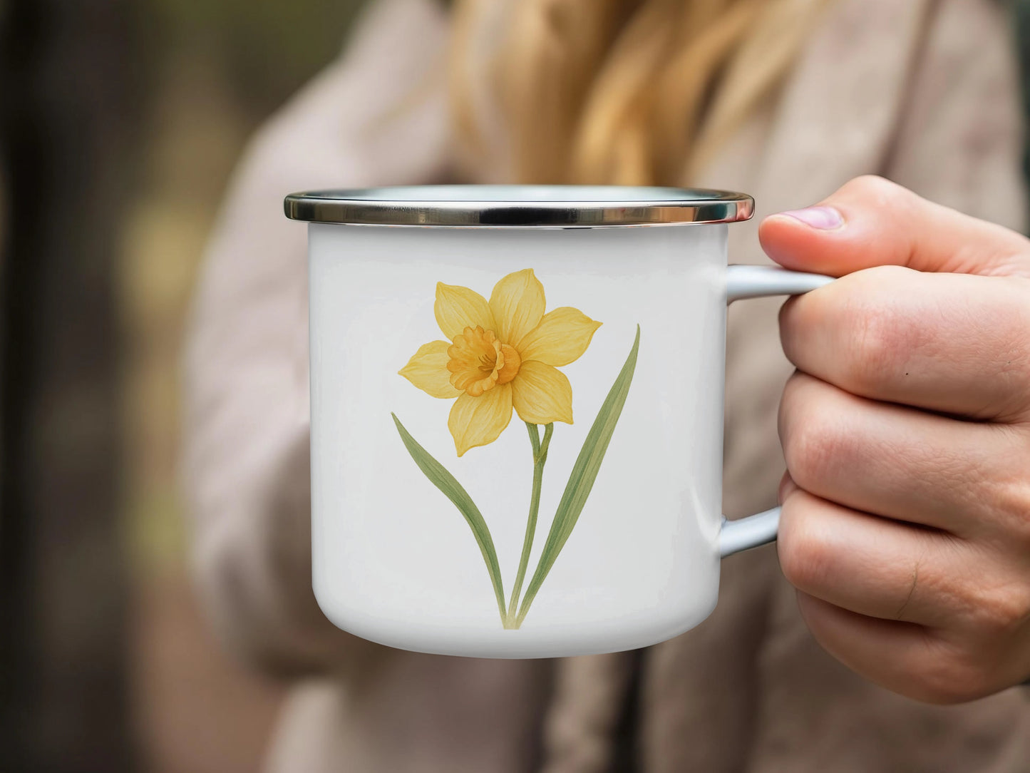 Daffodil Flower Design Outdoor Camping Mug product type