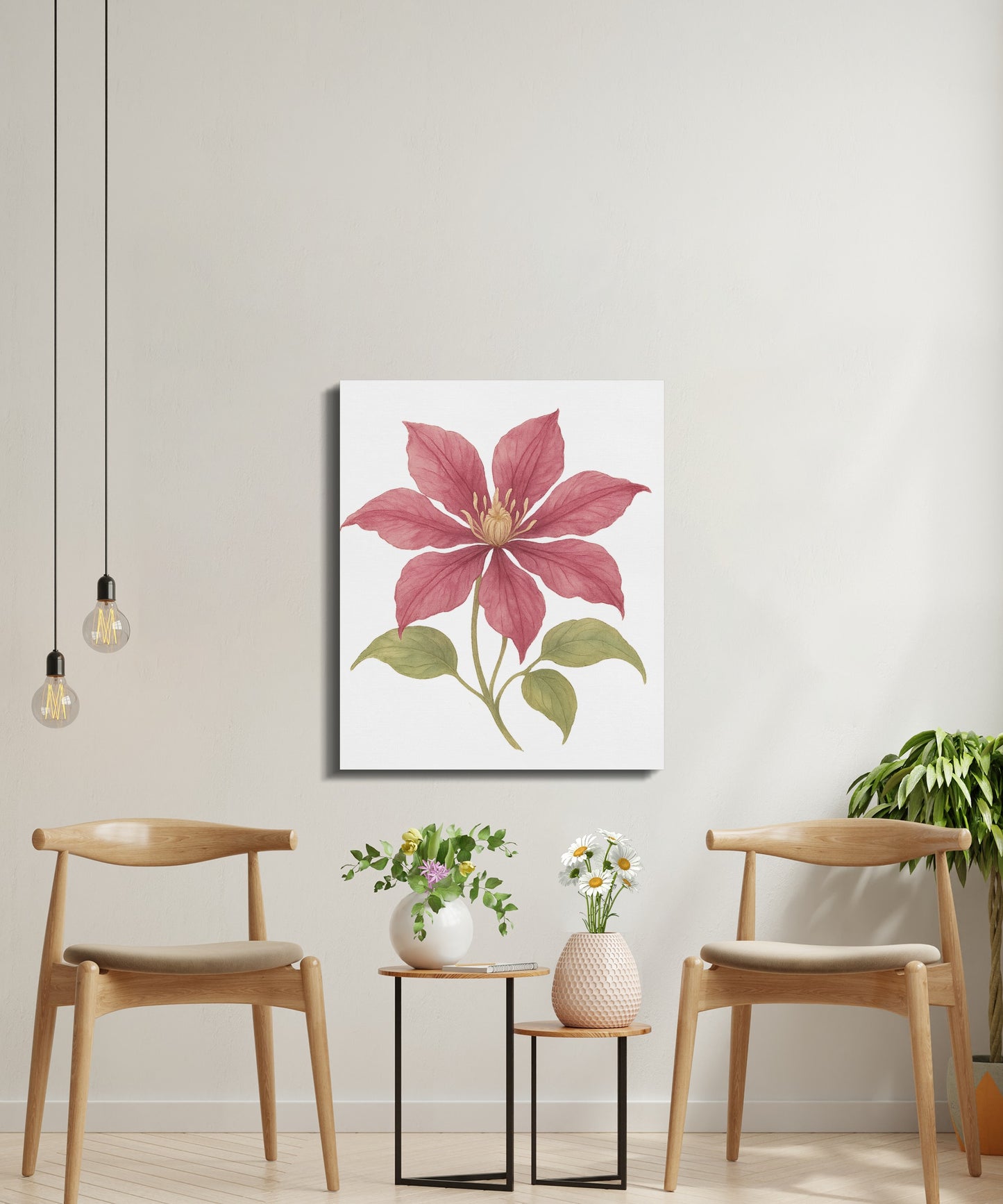 Pink Flower Canvas Art Perfect for Living Room product type
