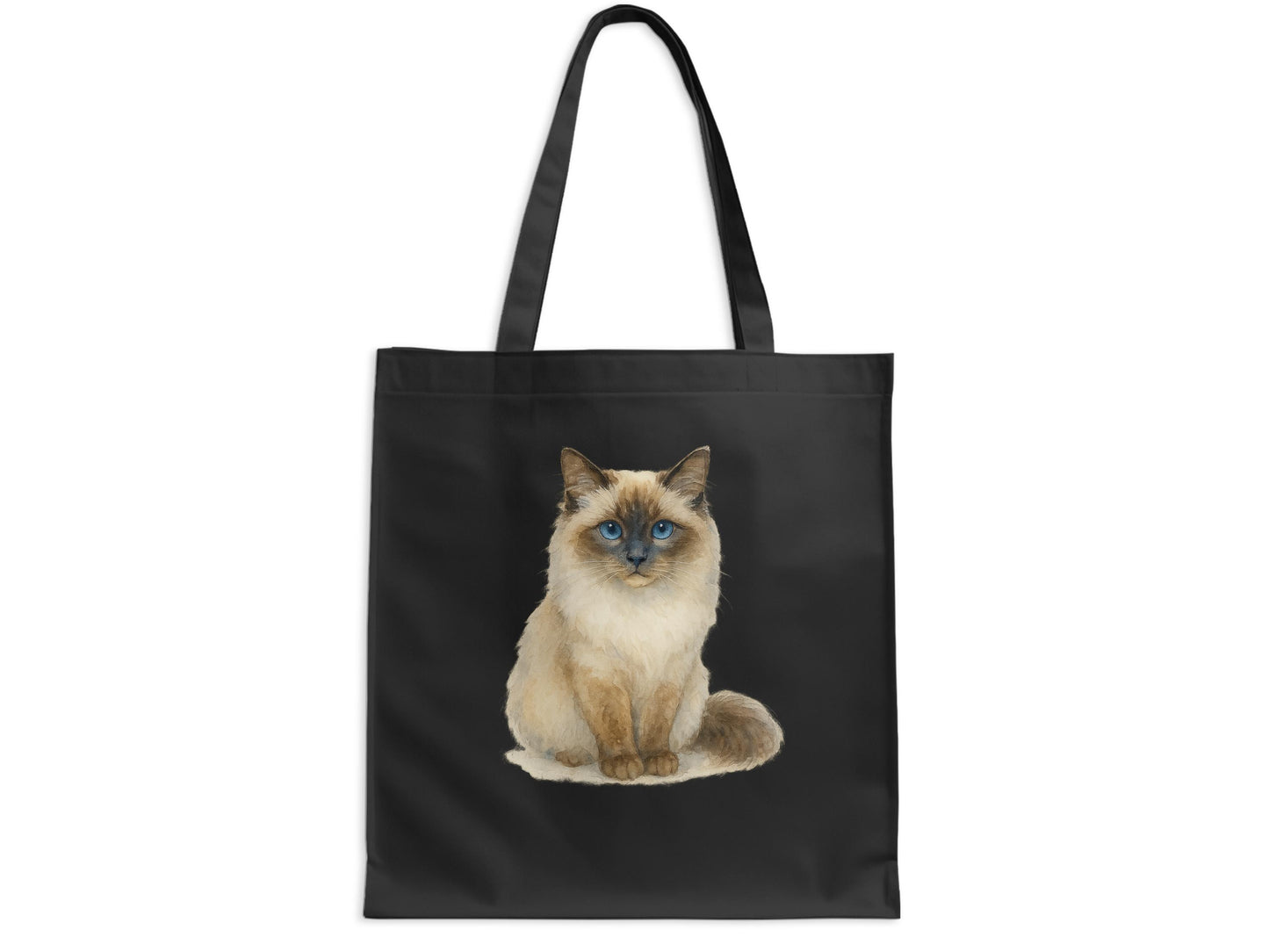 Cute Cat Illustration Black Tote Bag product type