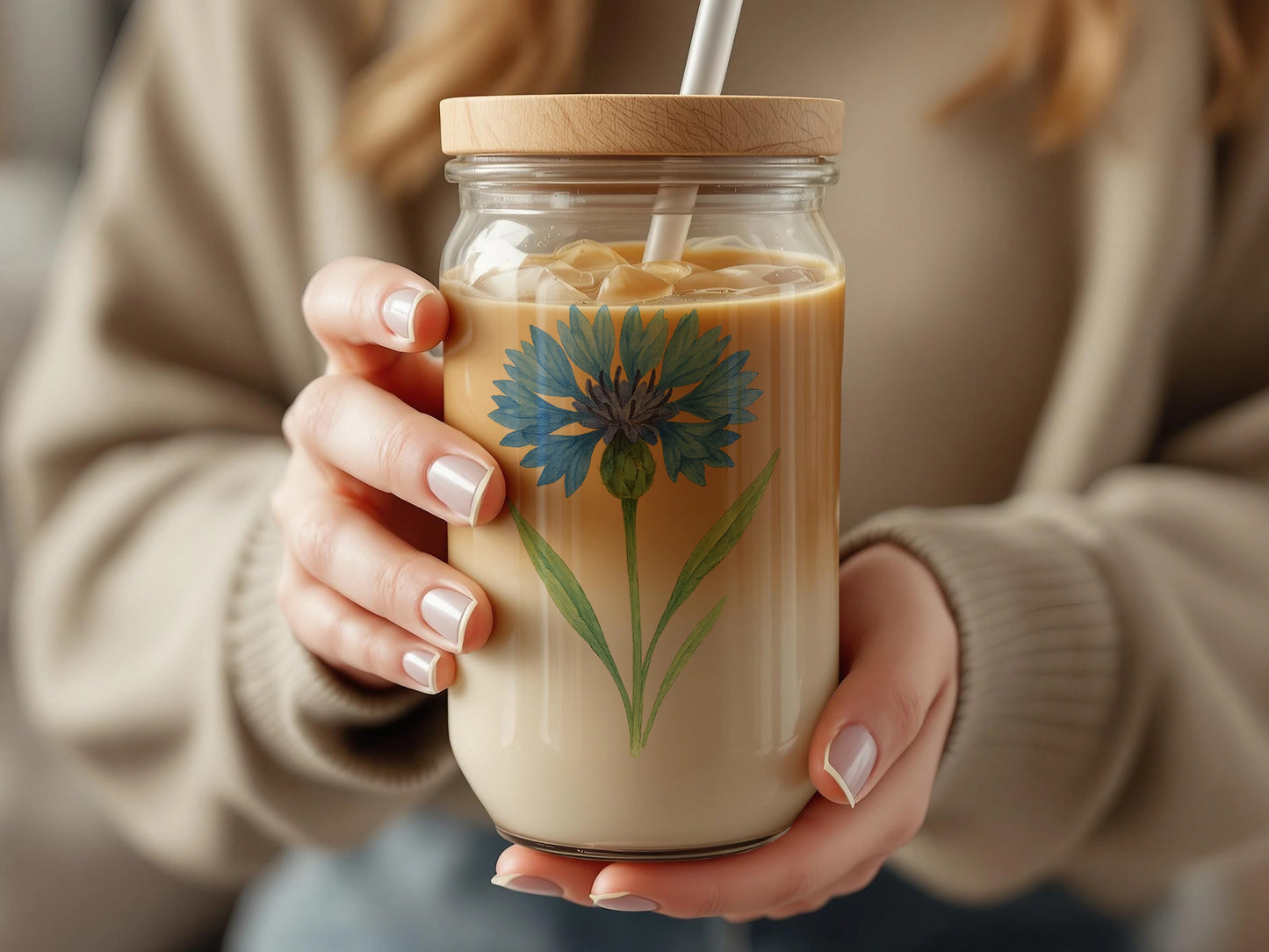 Floral Print Iced Coffee Tumbler for Beverages product