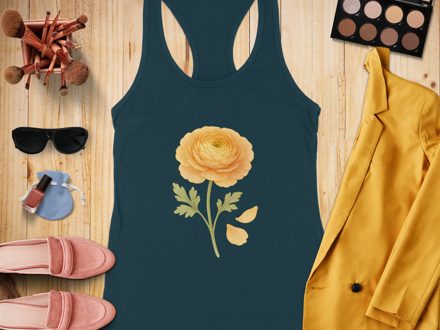 Yellow Flower Graphic Women's Tank Top product