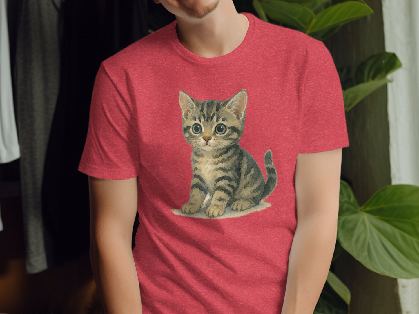 Adorable Kitten Graphic Unisex Tee Shirt Clothing Product