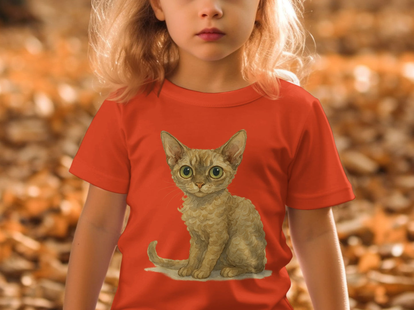 Cute Child with Adorable Kitten Graphic T-shirt Product