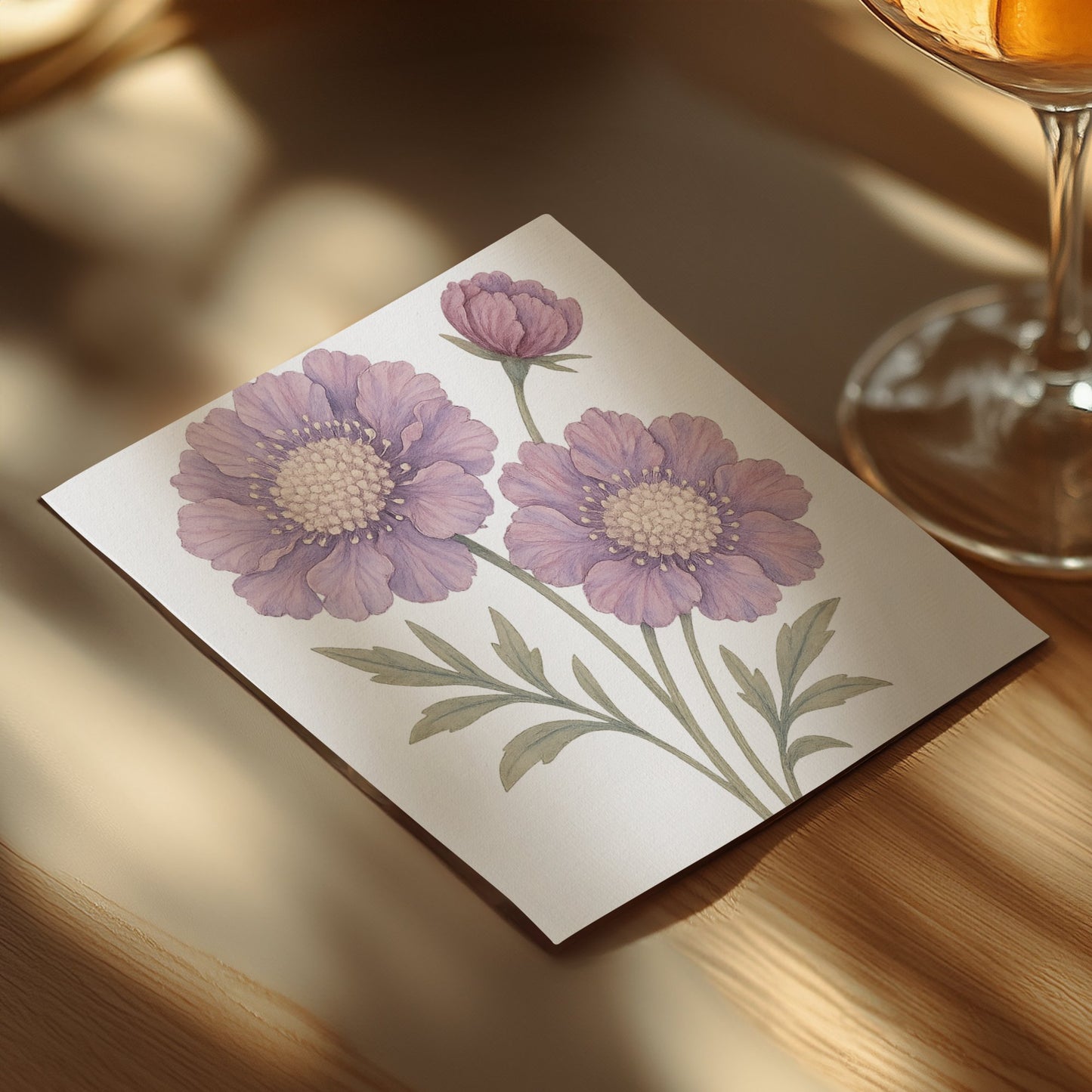 Beautifully Illustrated Purple Floral Greeting Card product