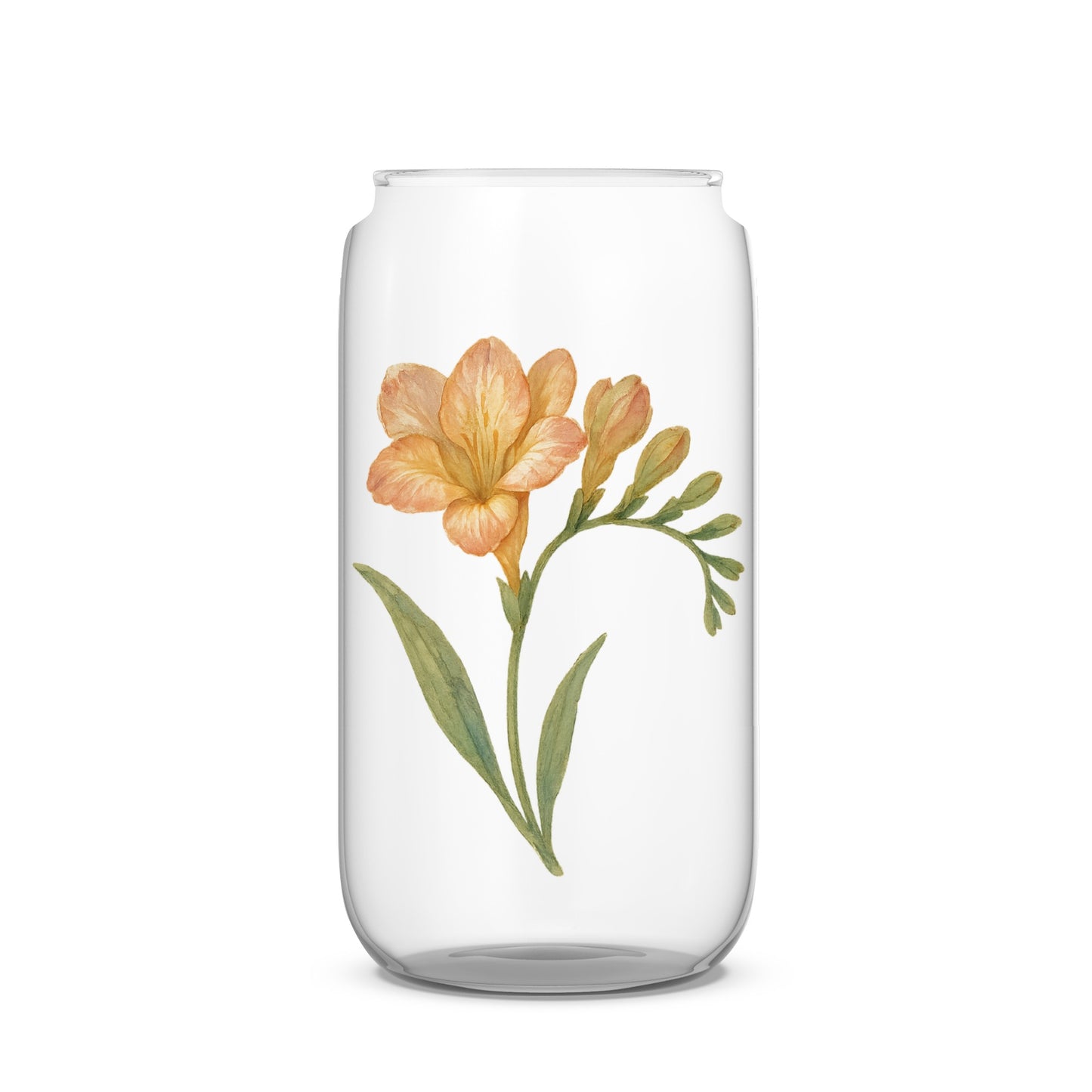 Elegant Glass Jar with Orange Floral Design product