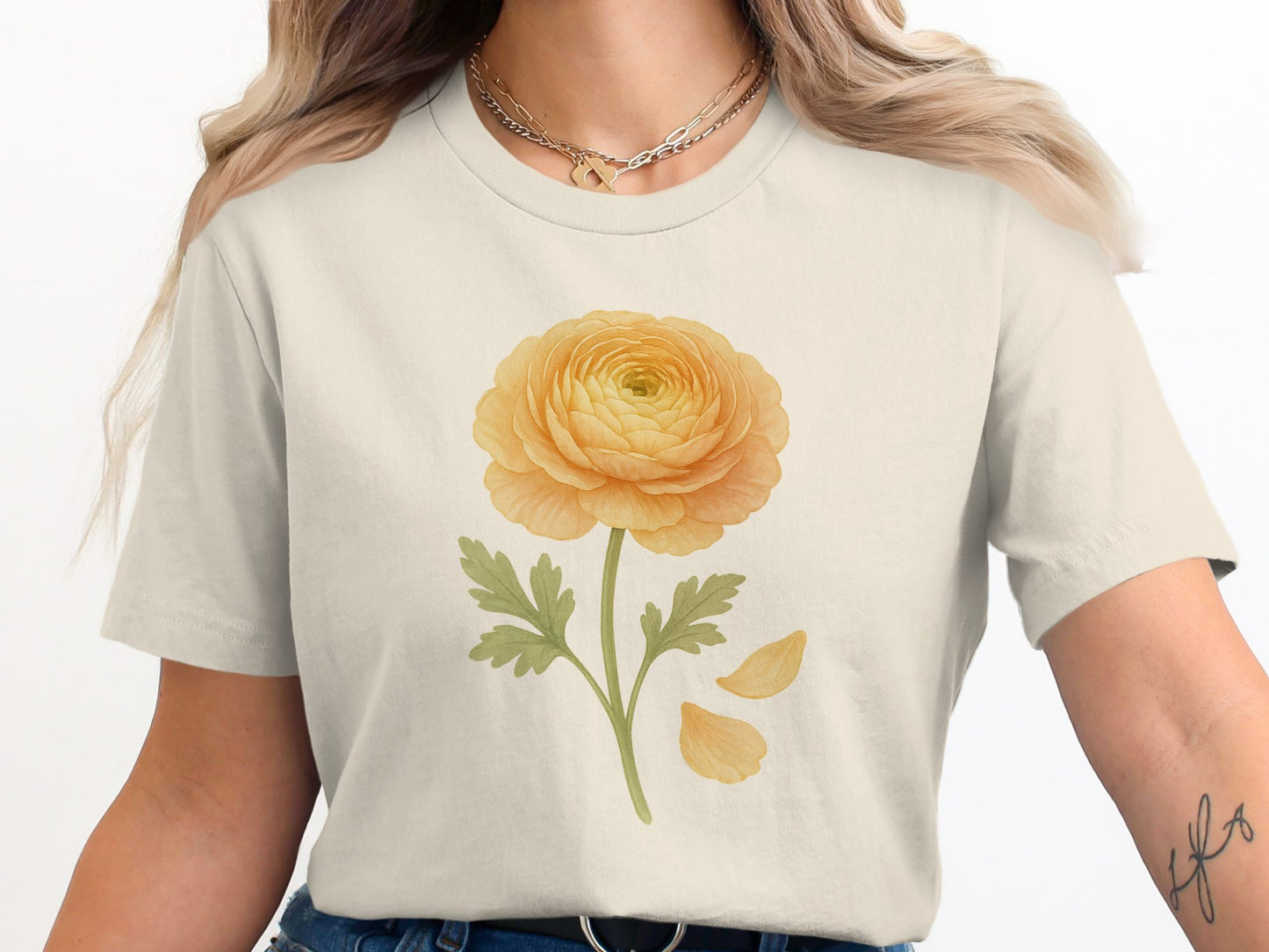 Yellow Flower Graphic Tee Casual Shirt product type
