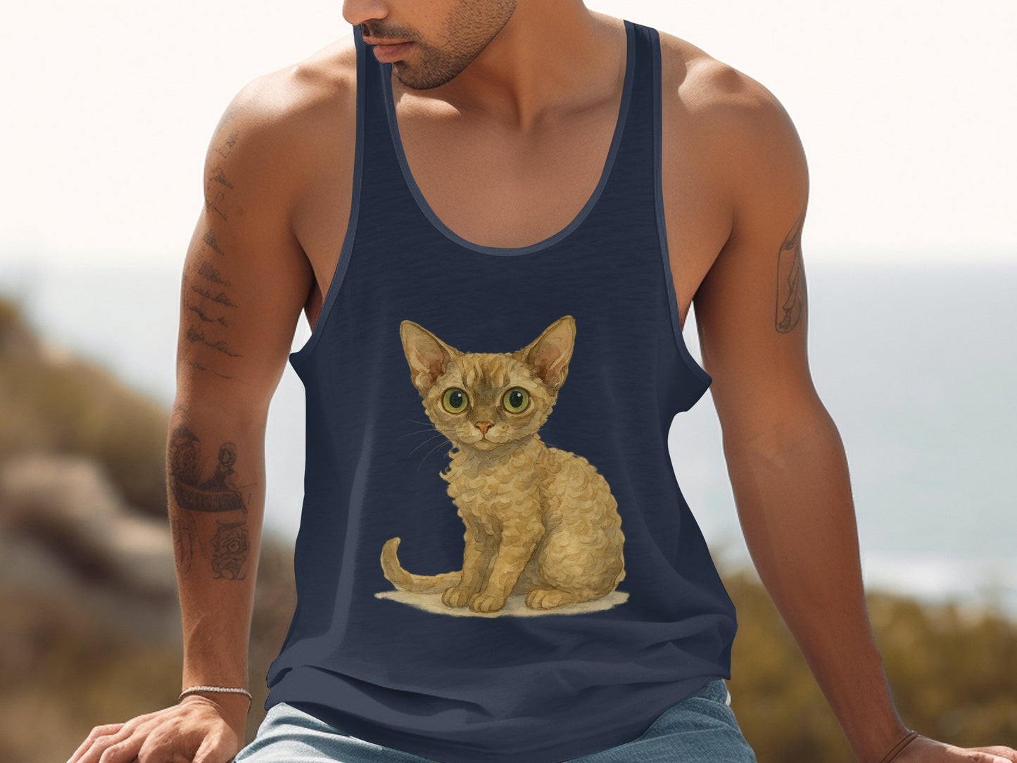Adorable Cat Illustration on Comfortable Tank Top product