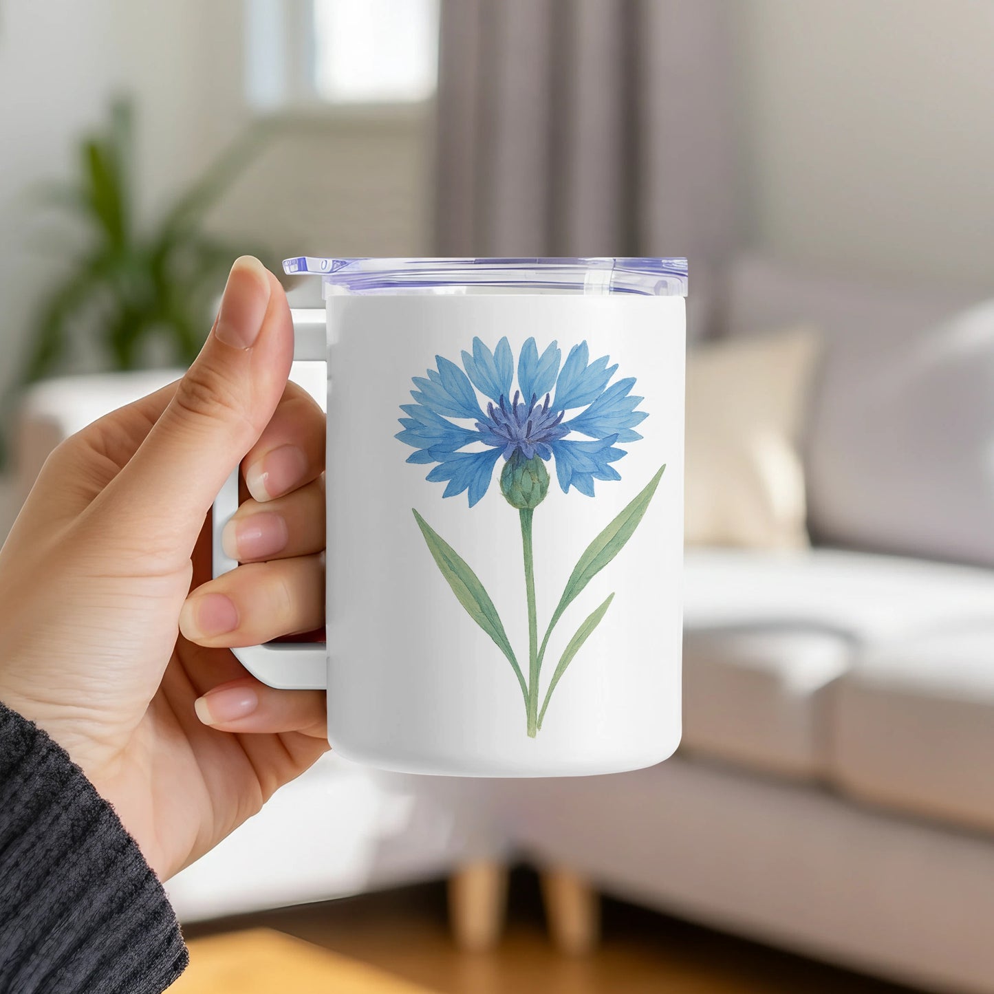 Blue Flower Artistic Mug for Nature Lovers product