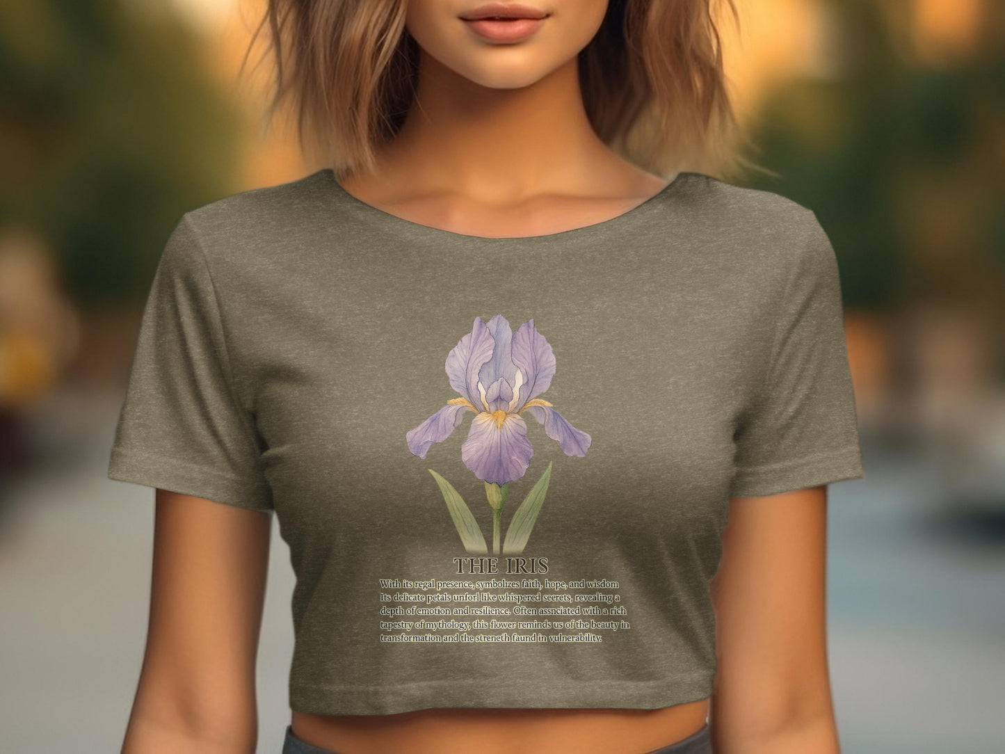 Violet Iris Print Cropped Tee Casual Chic Fashion product