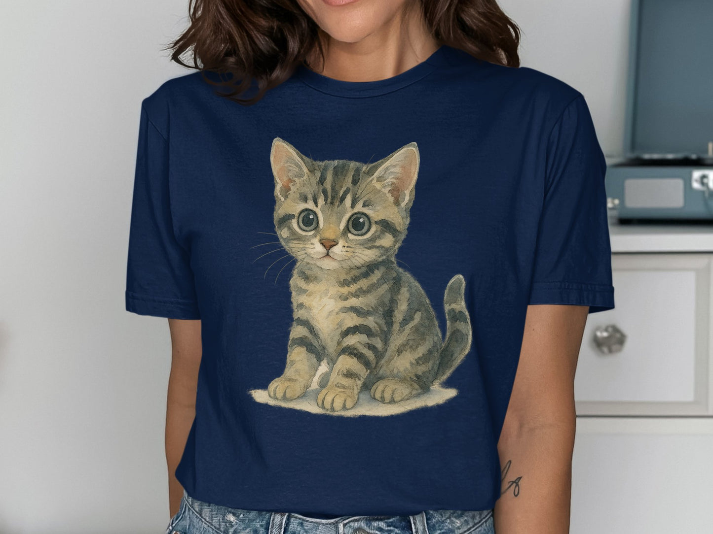 Adorable Kitten Graphic Design Casual T-shirt product