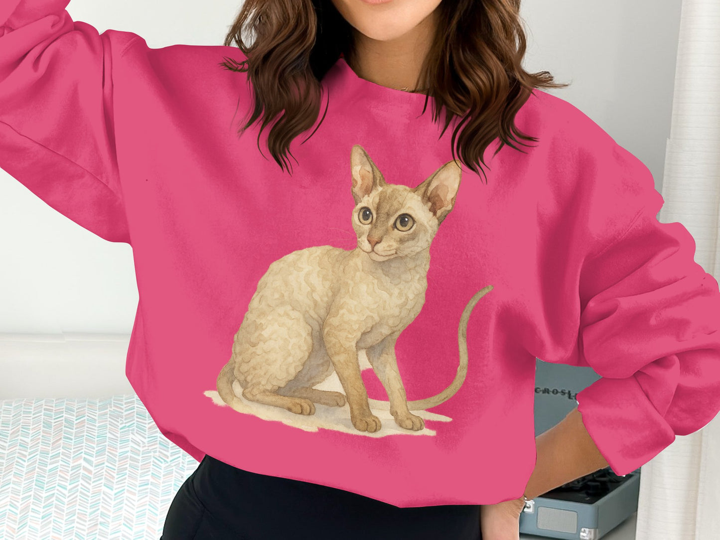 Cute Cat Graphic Cozy Vibrant Long Sleeve Sweatshirt product
