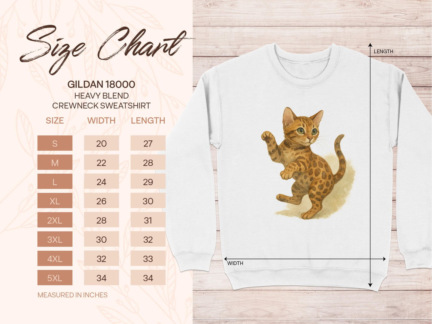 Cute Kitten Printed on Beige Crewneck Sweatshirt product type