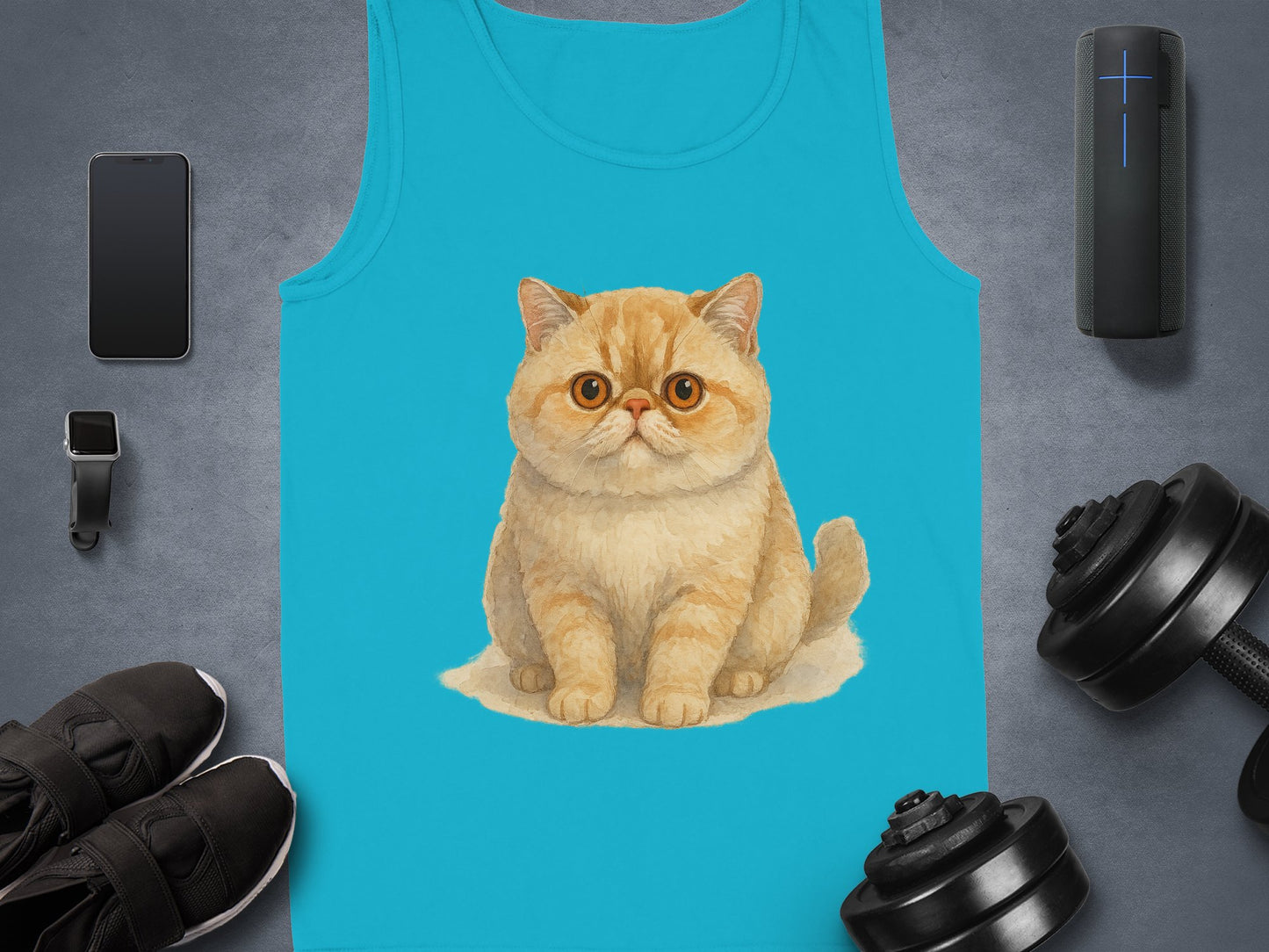 Cute Fluffy Cat Graphic Fitness Tank Top product type
