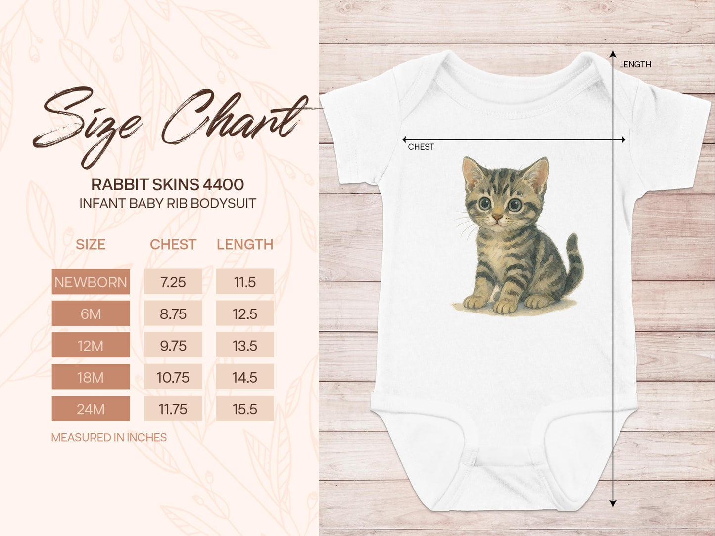 Adorable Kitten Print Rabbit Skins 4400 Baby Rib Bodysuit product type