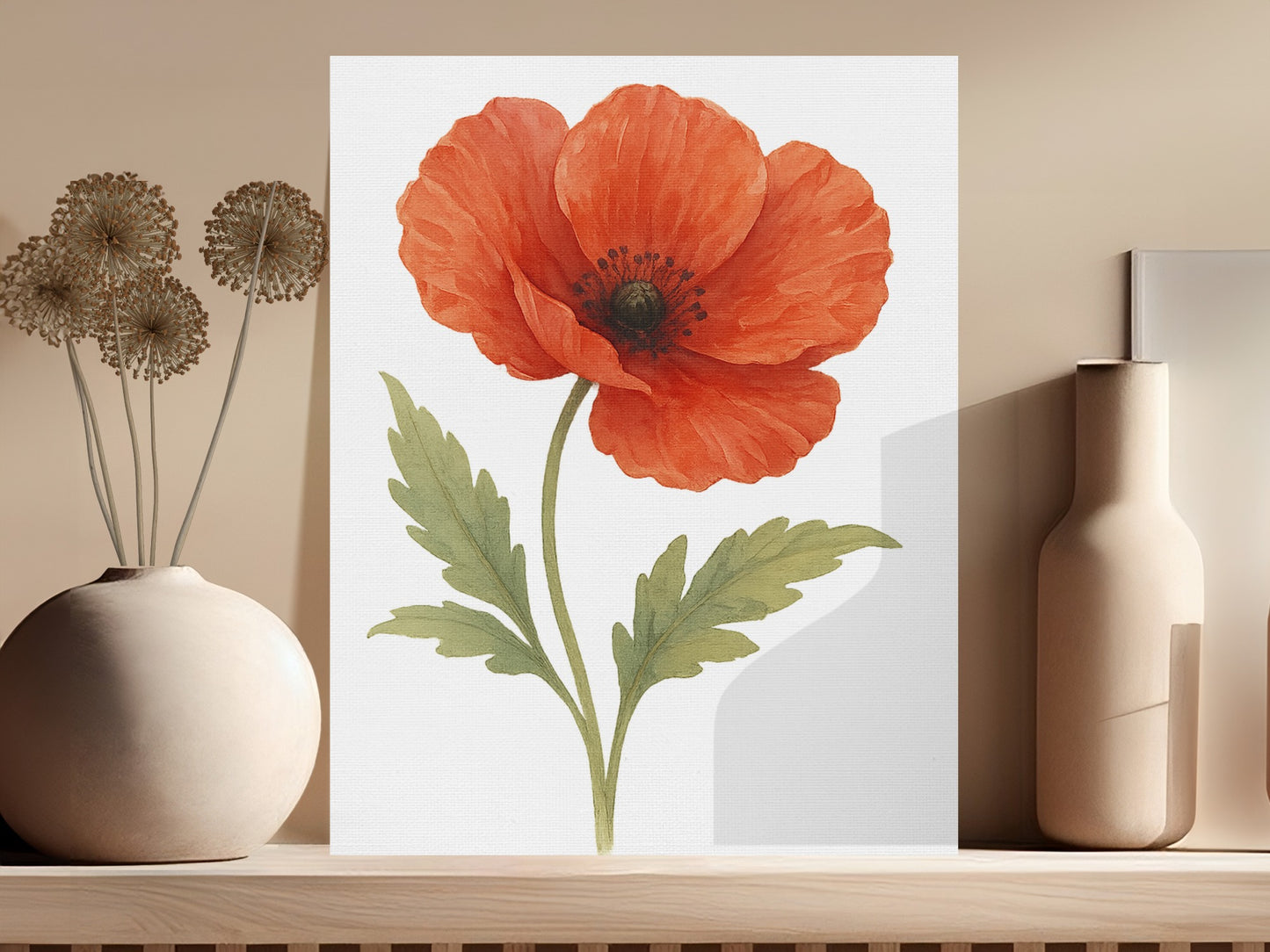 Vibrant Red Flower Wall Art Print Home Decor product type