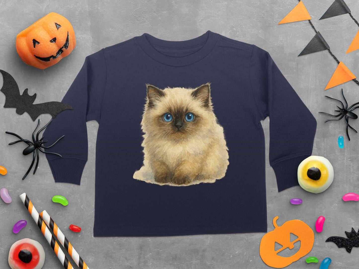 Cute Blue-Eyed Kitten Kids Halloween Shirt product type