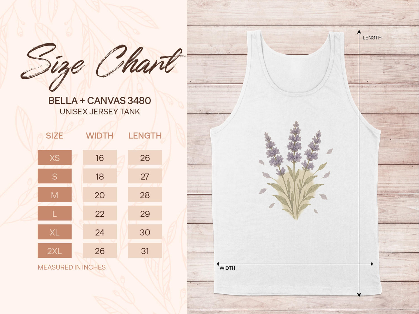 Lavender Floral Design Unisex Jersey Tank product