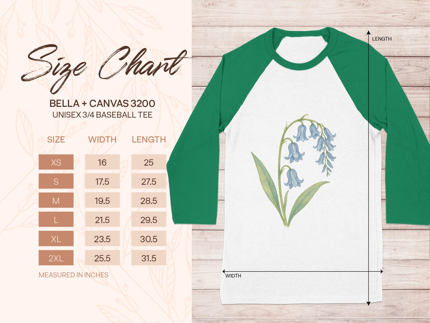 Bluebell Flower Design Baseball Tee product