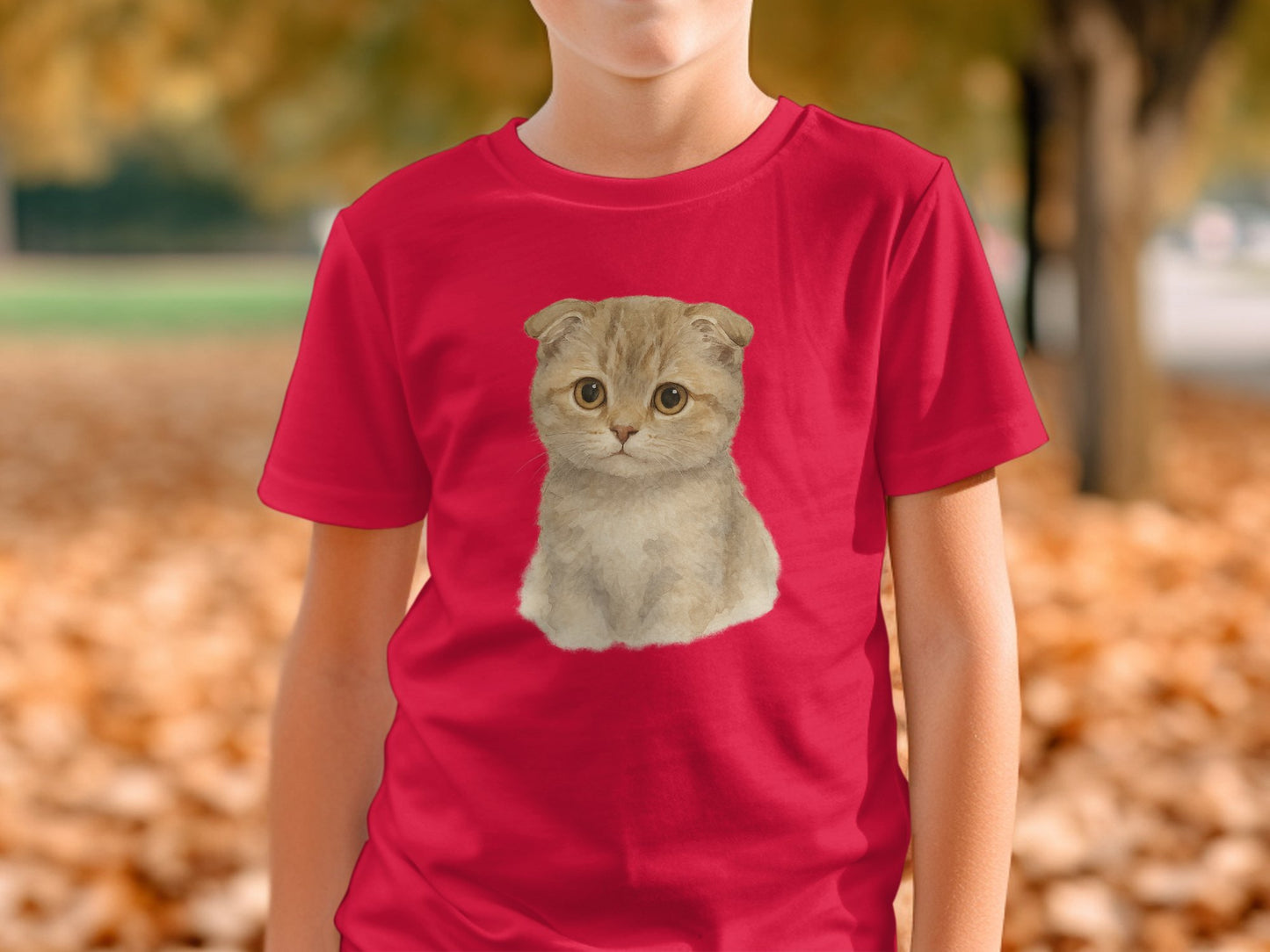 Adorable Kitten Print Cotton T-shirt for Kids product type
