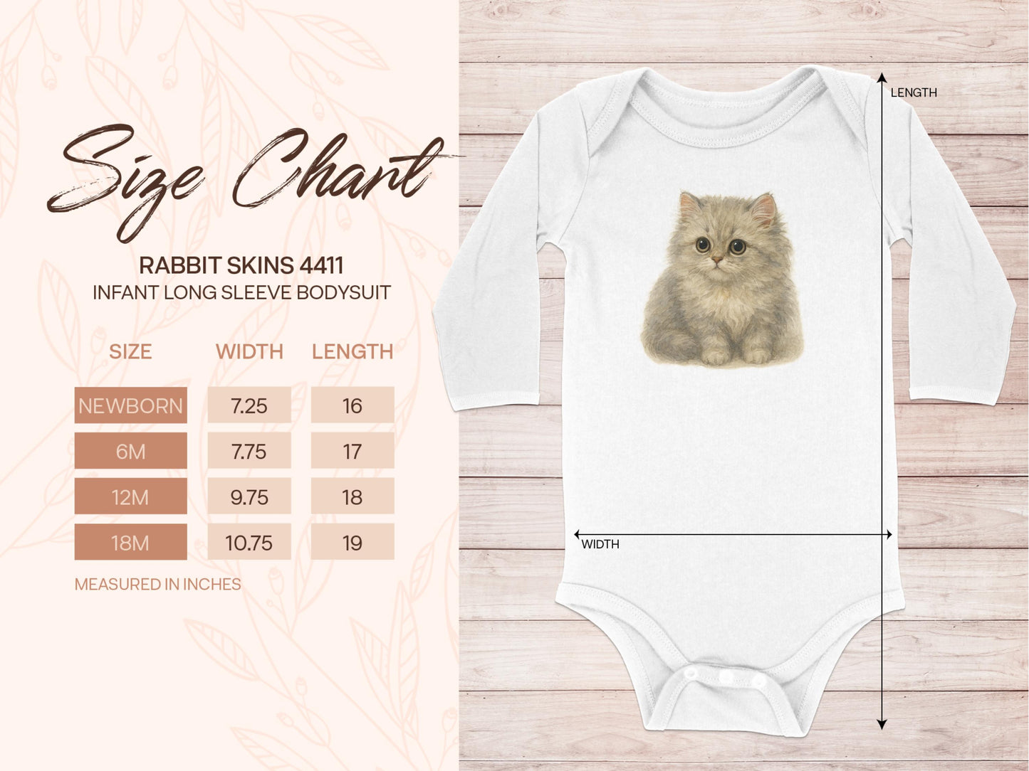 Adorable Kitten Print Infant Long Sleeve Bodysuit product type